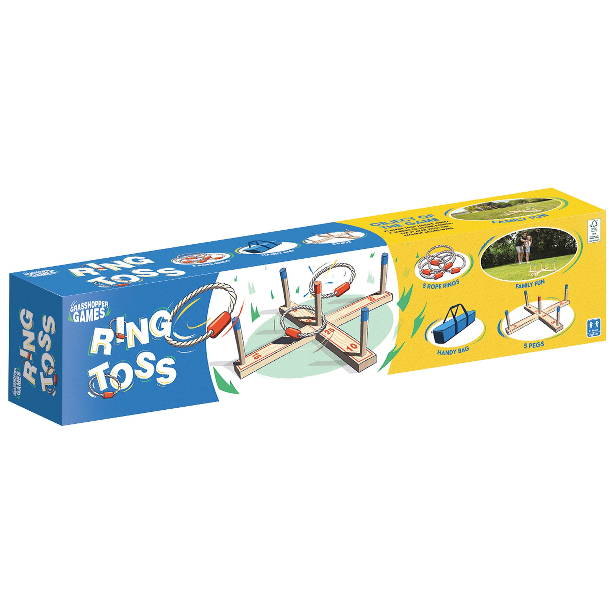 Grasshopper Games Classic Ring Toss Wood Game Set with Carrying Bag - Ages 3+ - Image 2