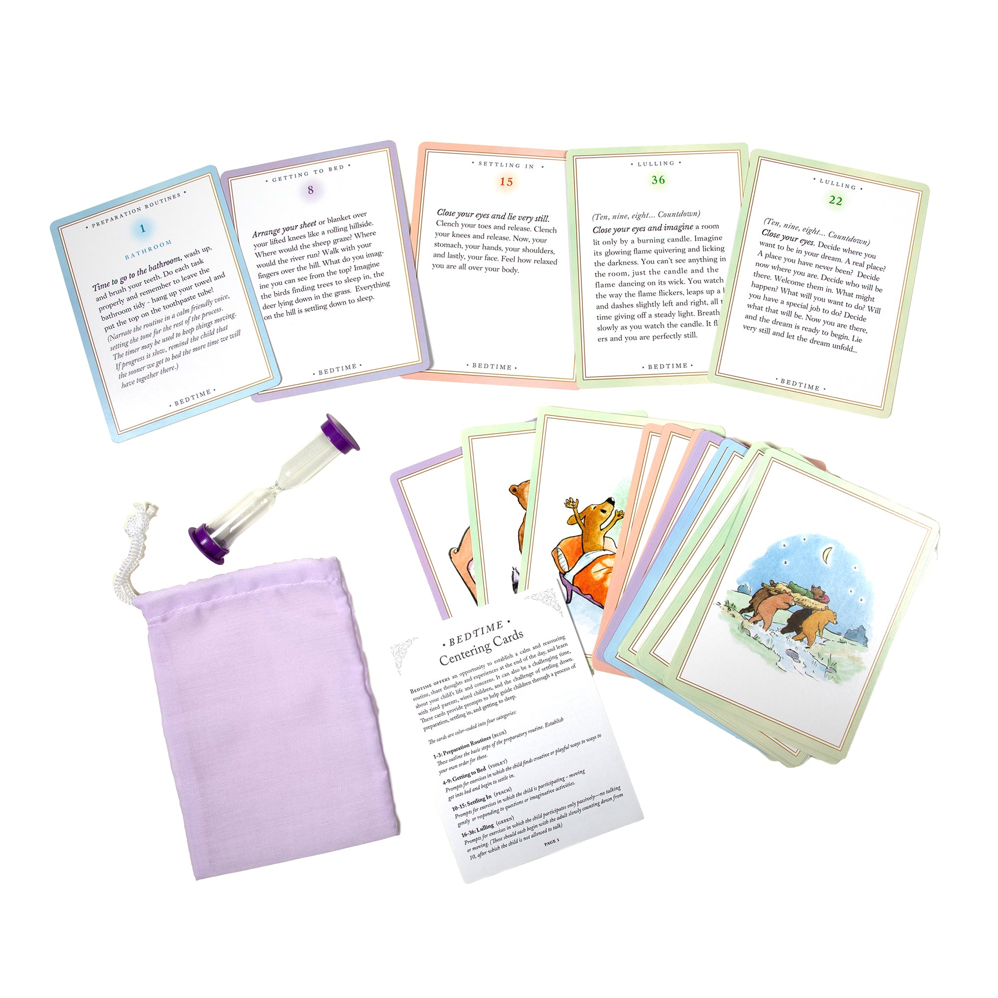 Centering Cards: Bedtime 36-Card Set with Timer and Bag - Image 2