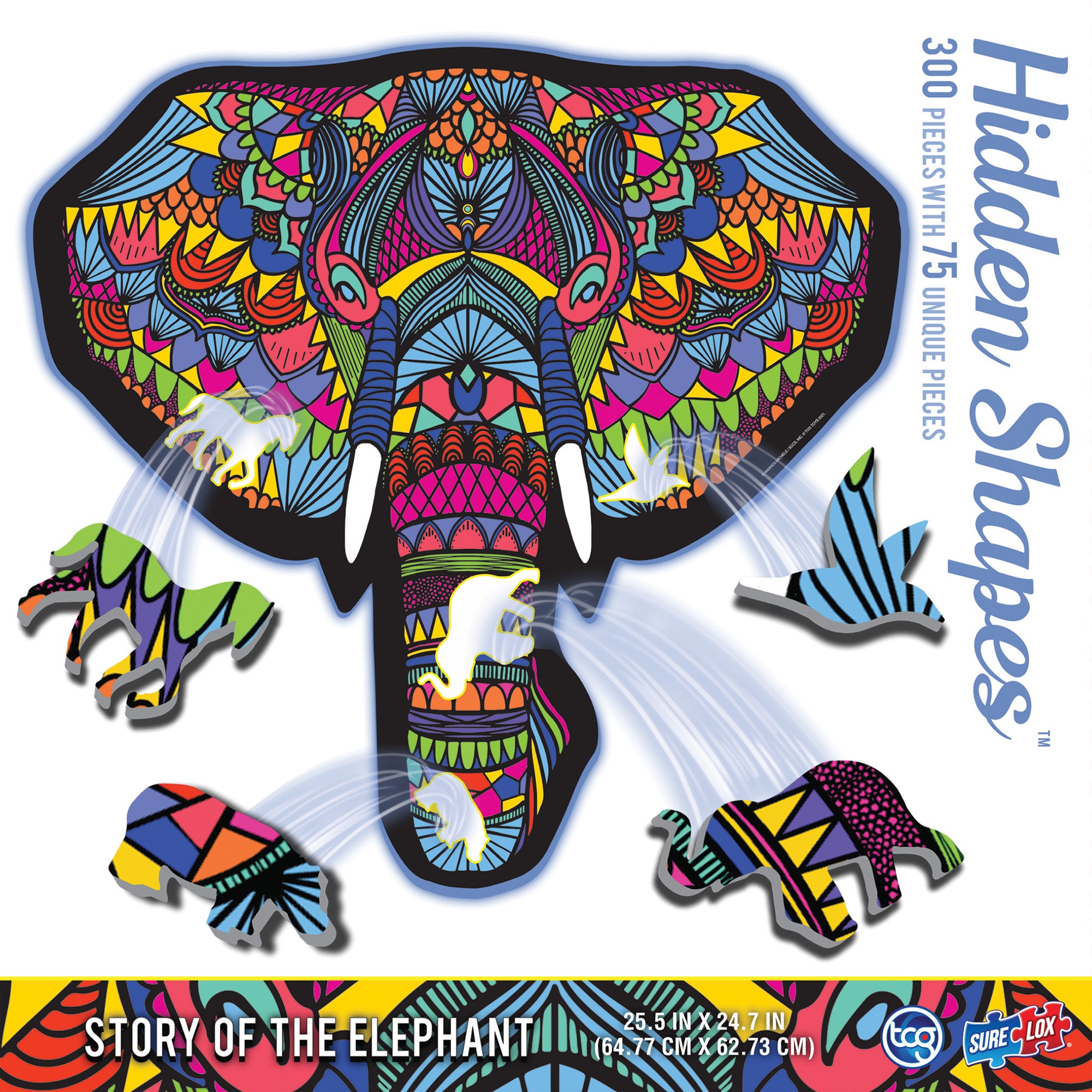 Hidden Shapes Elephant Jigsaw Puzzle - 300 pc - Image 3