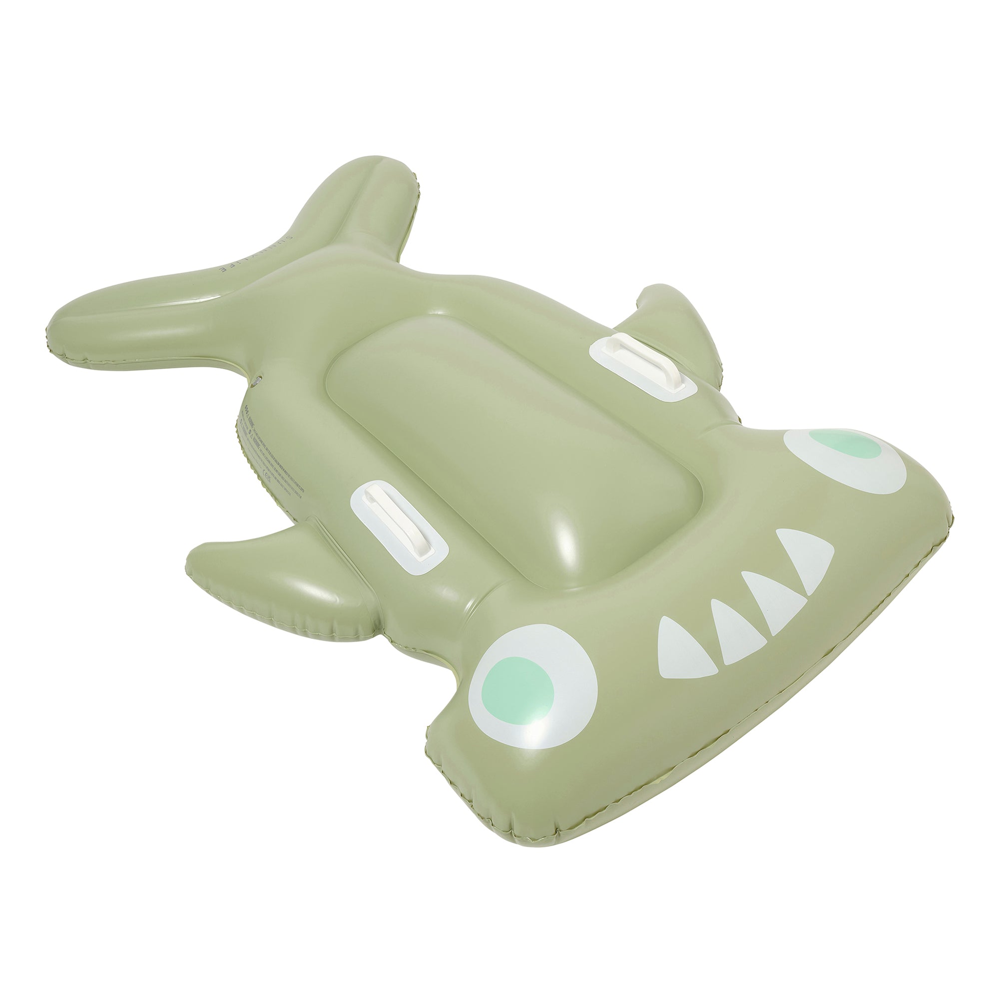 Sunnylife Kids Lie-On Float - Salty The Shark Khaki Inflatable Pool Ride-On