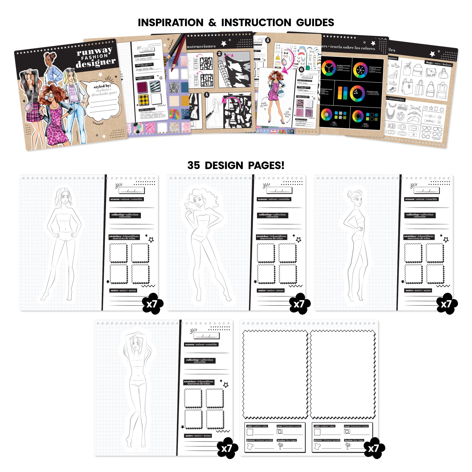 Fashion Angels Runway Fashion Designer Sketch Set - Kids' Art Kit, Ages 6+ - Image 3