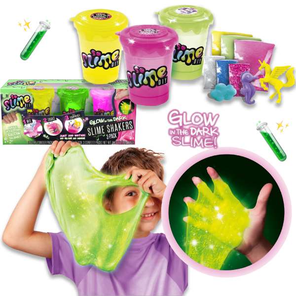So Slime DIY Slime Shaker Glow Kit - 3-Pack Yellow, Green, Pink