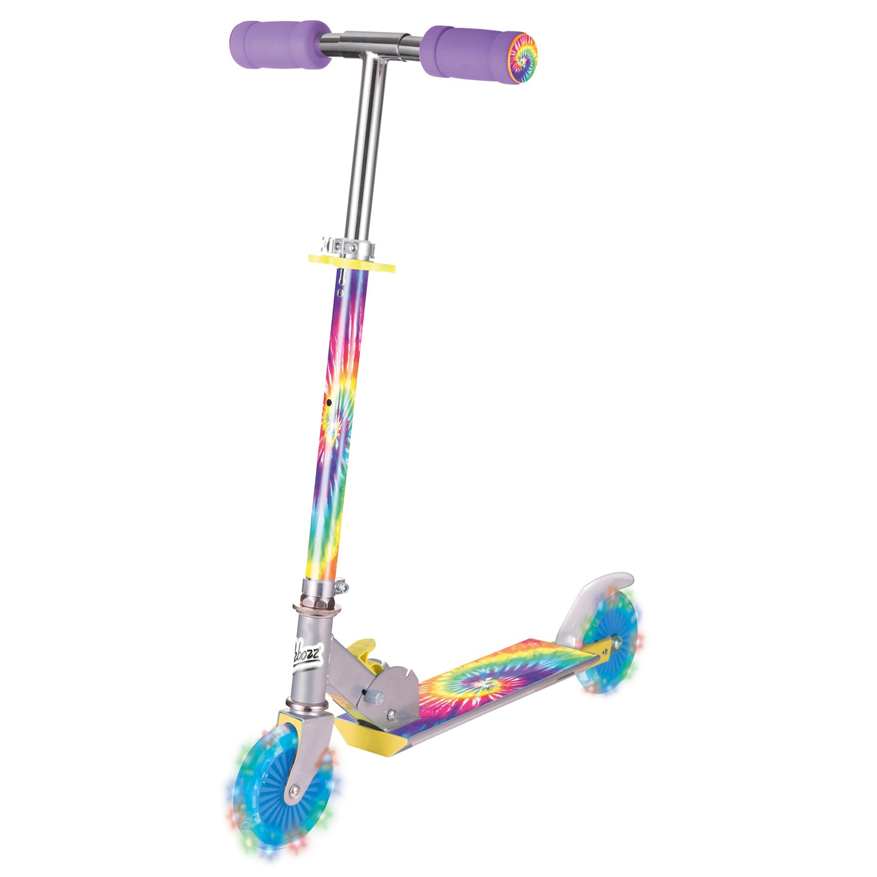 Ozbozz Tie-Dye Foldable Scooter with Light-Up Wheels