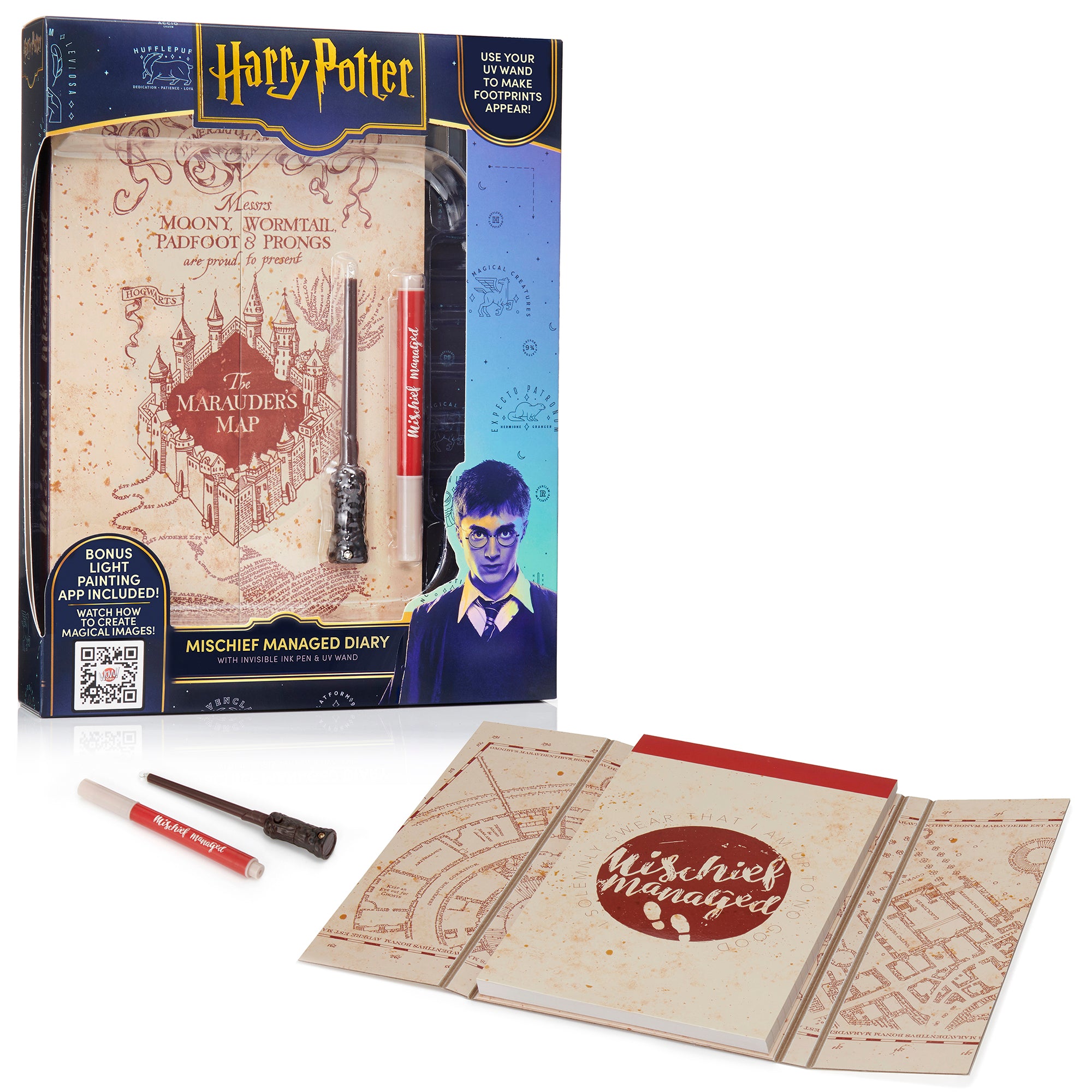 Wizarding World Mischief Managed Diary with Marauders Map & UV Wand