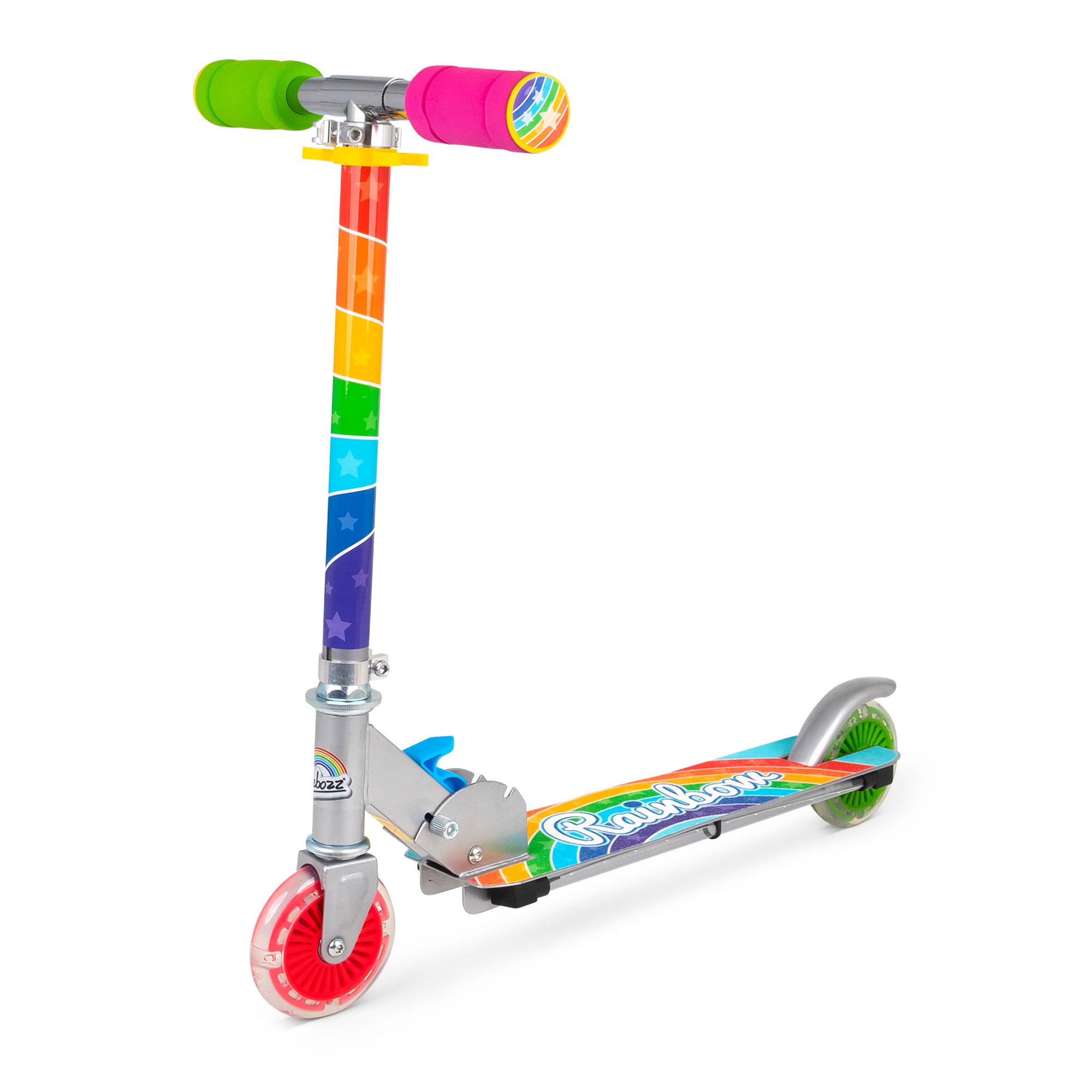 Ozbozz Flashing Scooter - Rainbow Delight with Light-Up Magic