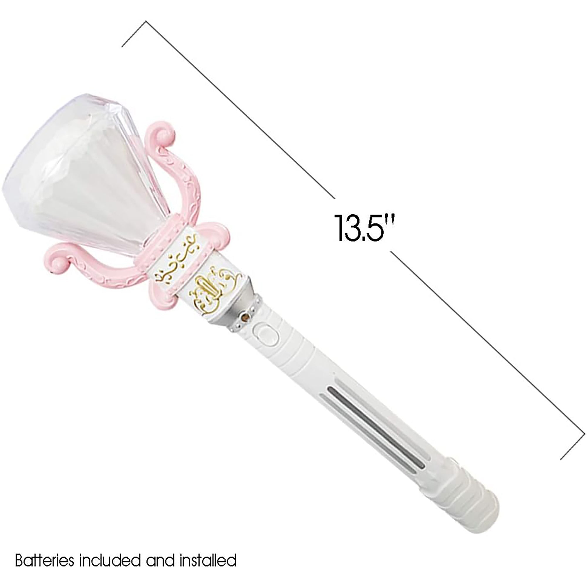 Alternative view of Enchanted Princess Light-Up Spinning Diamond Wand – White