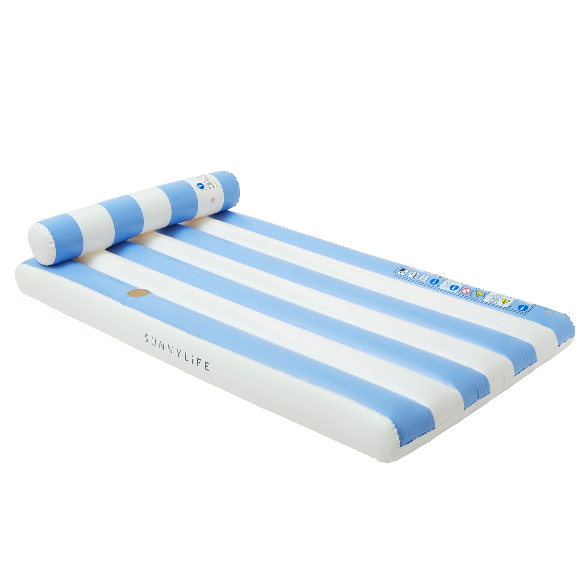 Sunnylife Luxe Lilo Blue Stripe Inflatable Pool Float - 70 x 41 inch