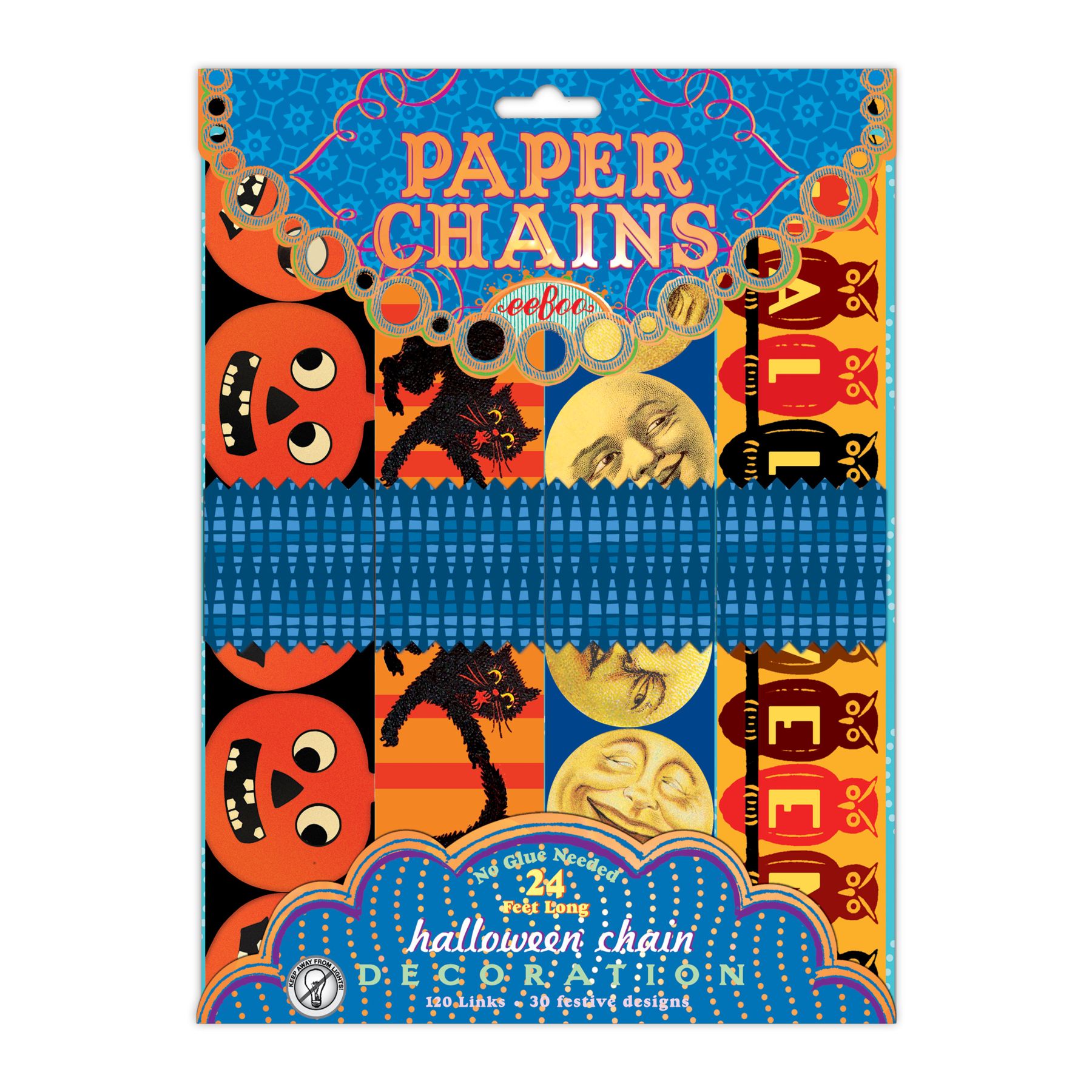 eeBoo Vintage Halloween 120-Link Paper Chain Decoration Kit - Image 3