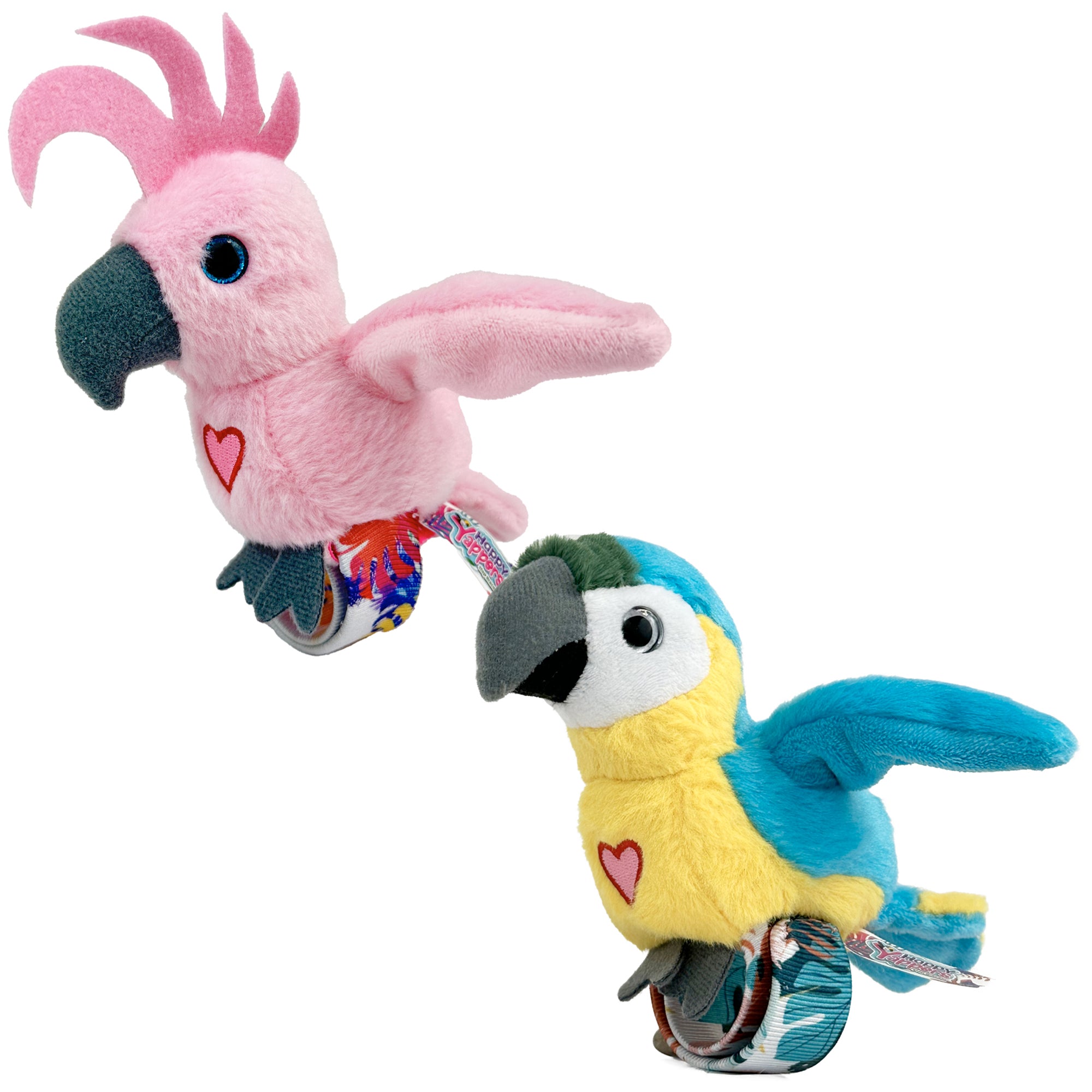 Happy Yappers Interactive Birds 2 Pack: Cockatoo & Blue Parrot