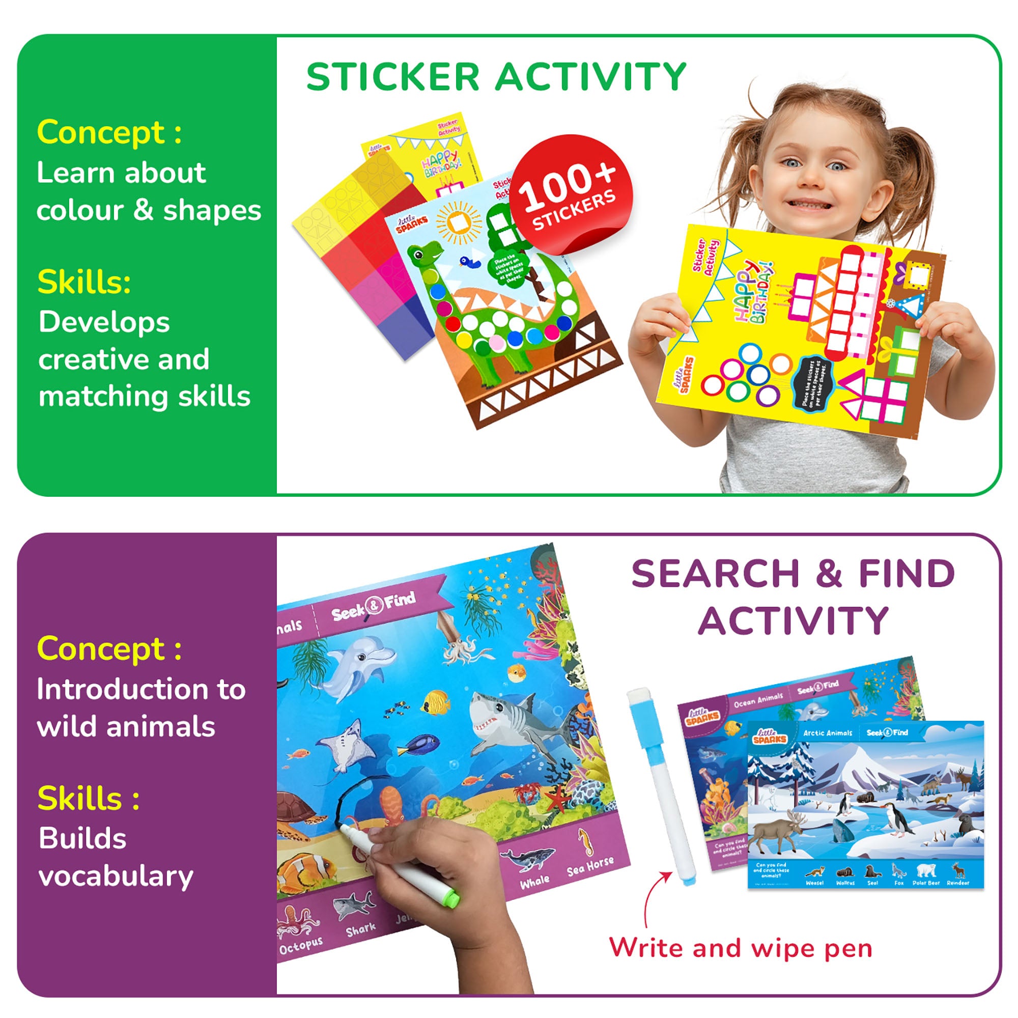 Little Sparks: Smart Busy Box - 7-in-1 Preschool Learning Kit - Image 2