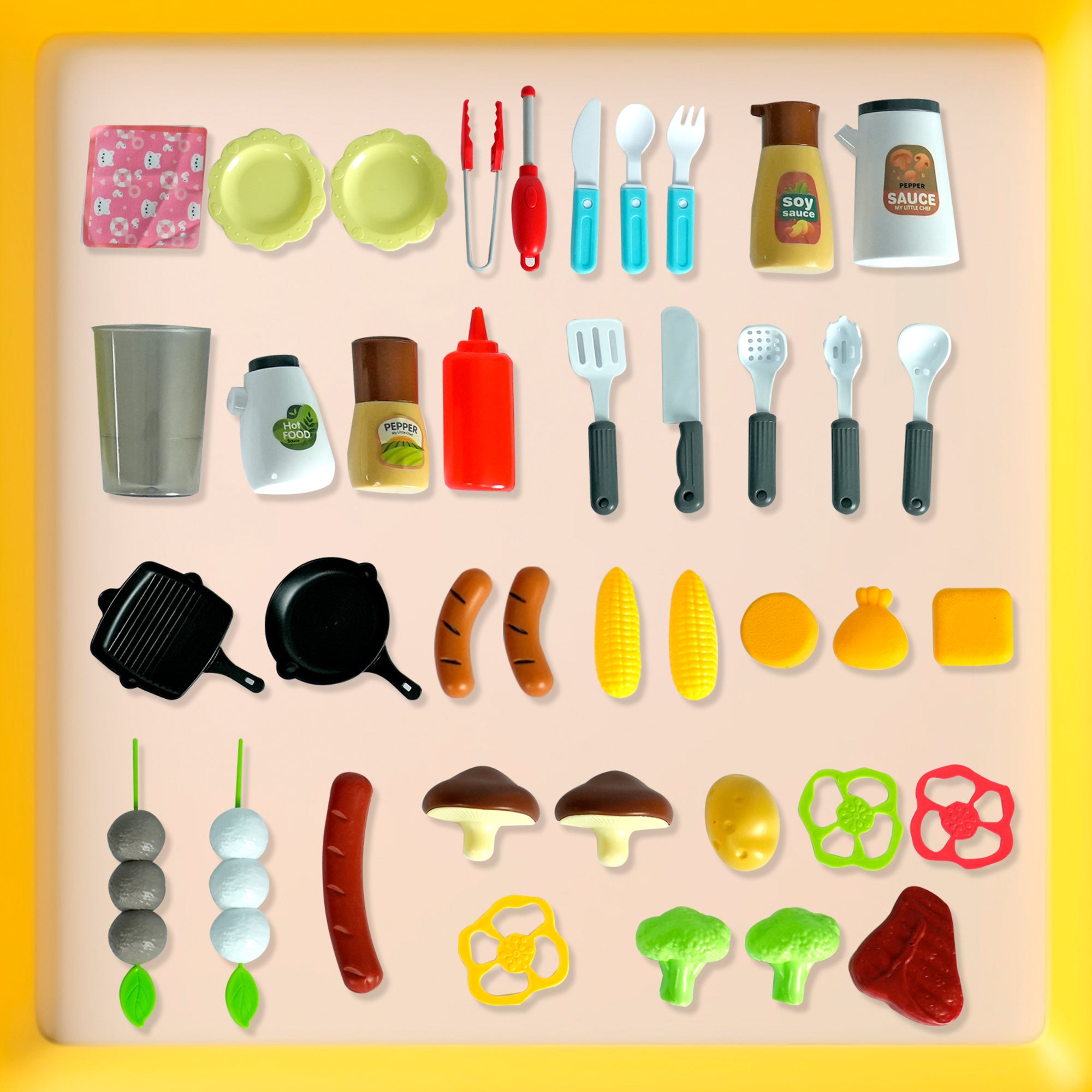 Easy Playhouse BBQ Grill Toy Playset - Realistic Effects - Image 3