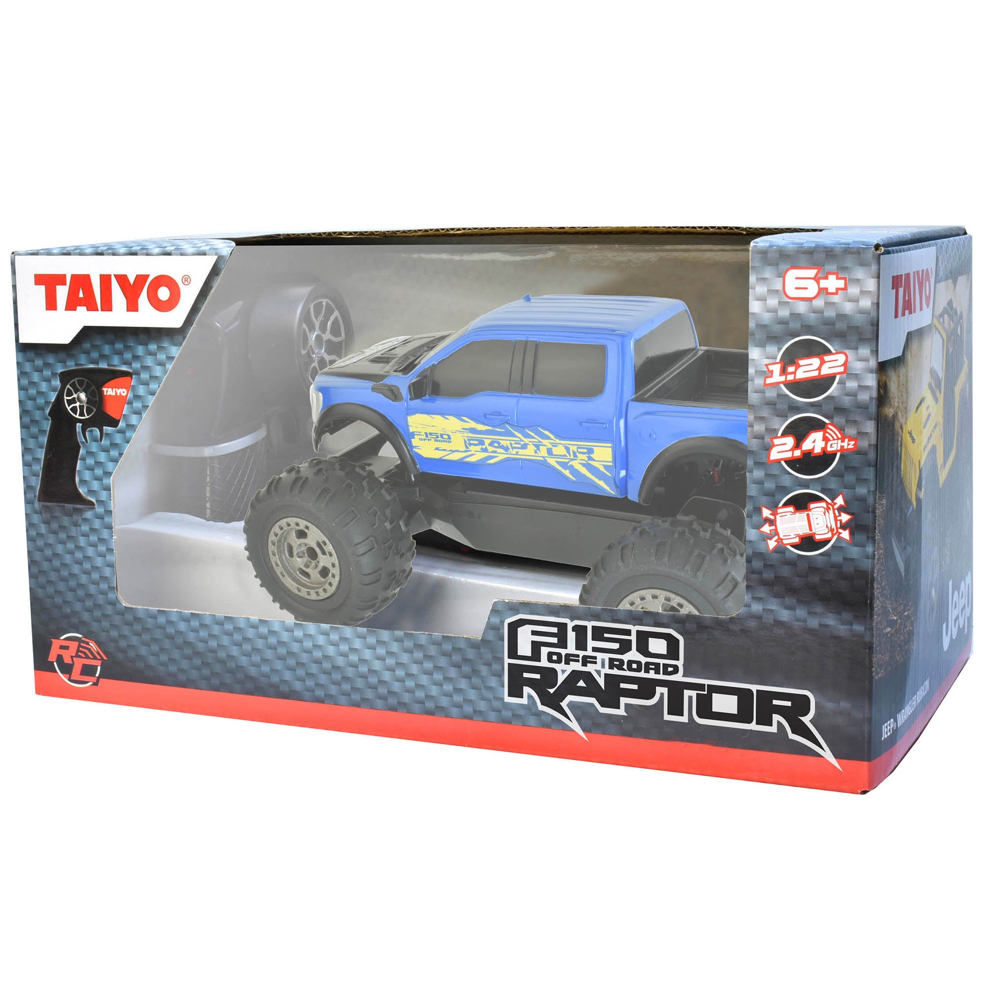 Alternative view of Taiyo Ford Raptor RC Truck - Blue & Yellow - 1:22 Scale