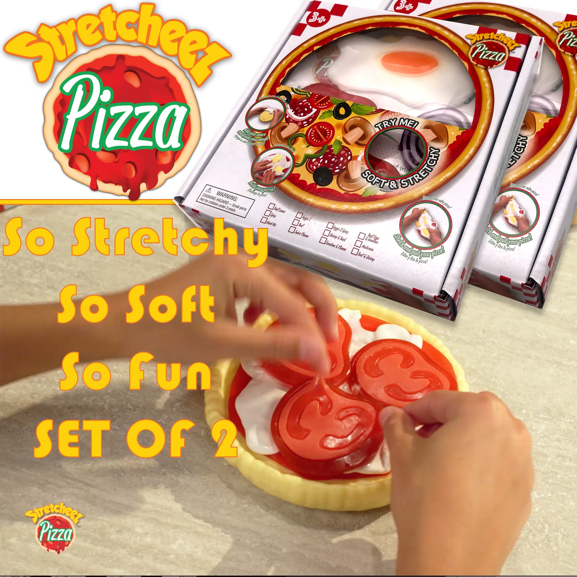 Alternative view of Stretcheez Pizza 2pk – Collectible Squishy Toy Food for Kids 3+