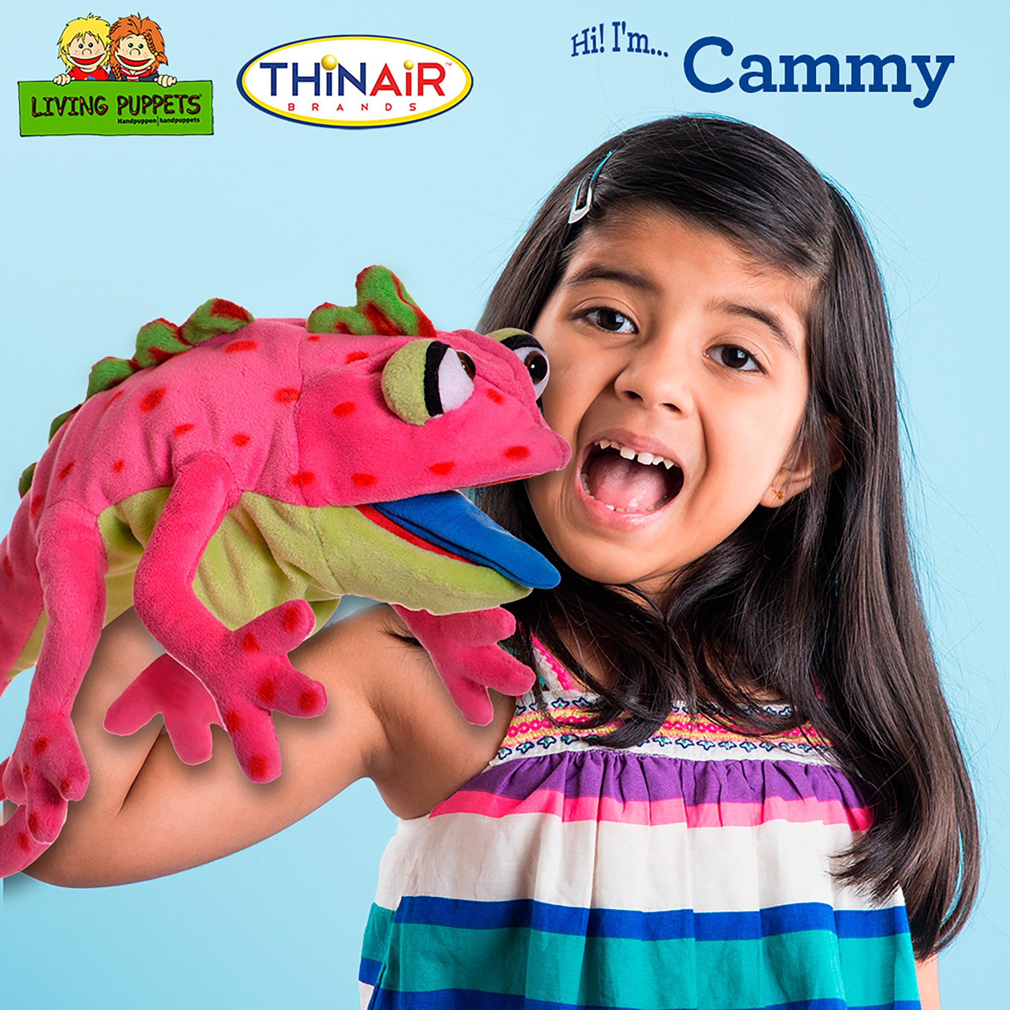 Living Puppets Cammy The Pink Chameleon - 16" Plush Hand Puppet - Image 3