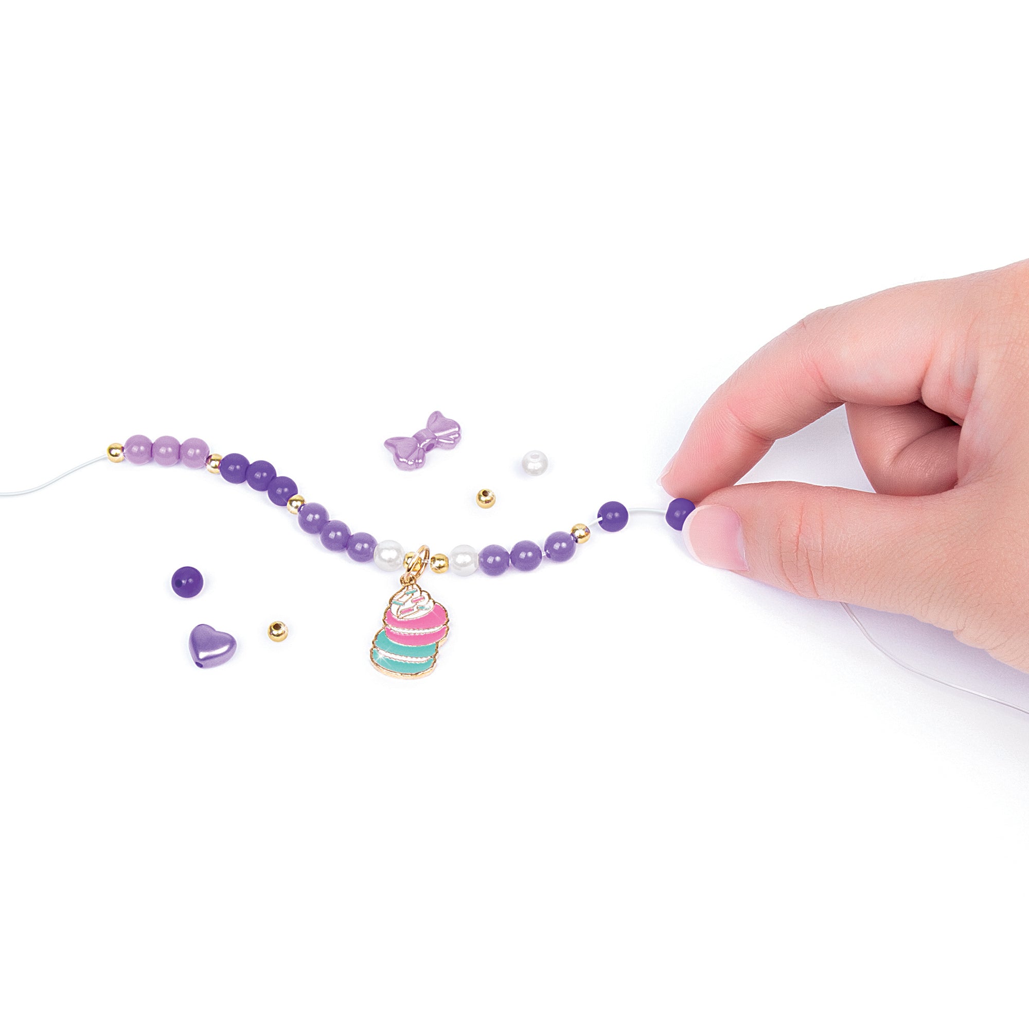 MIR Dessert-Inspired Macaron Bracelet Maker Kit - Pink, Purple, Teal - Image 4