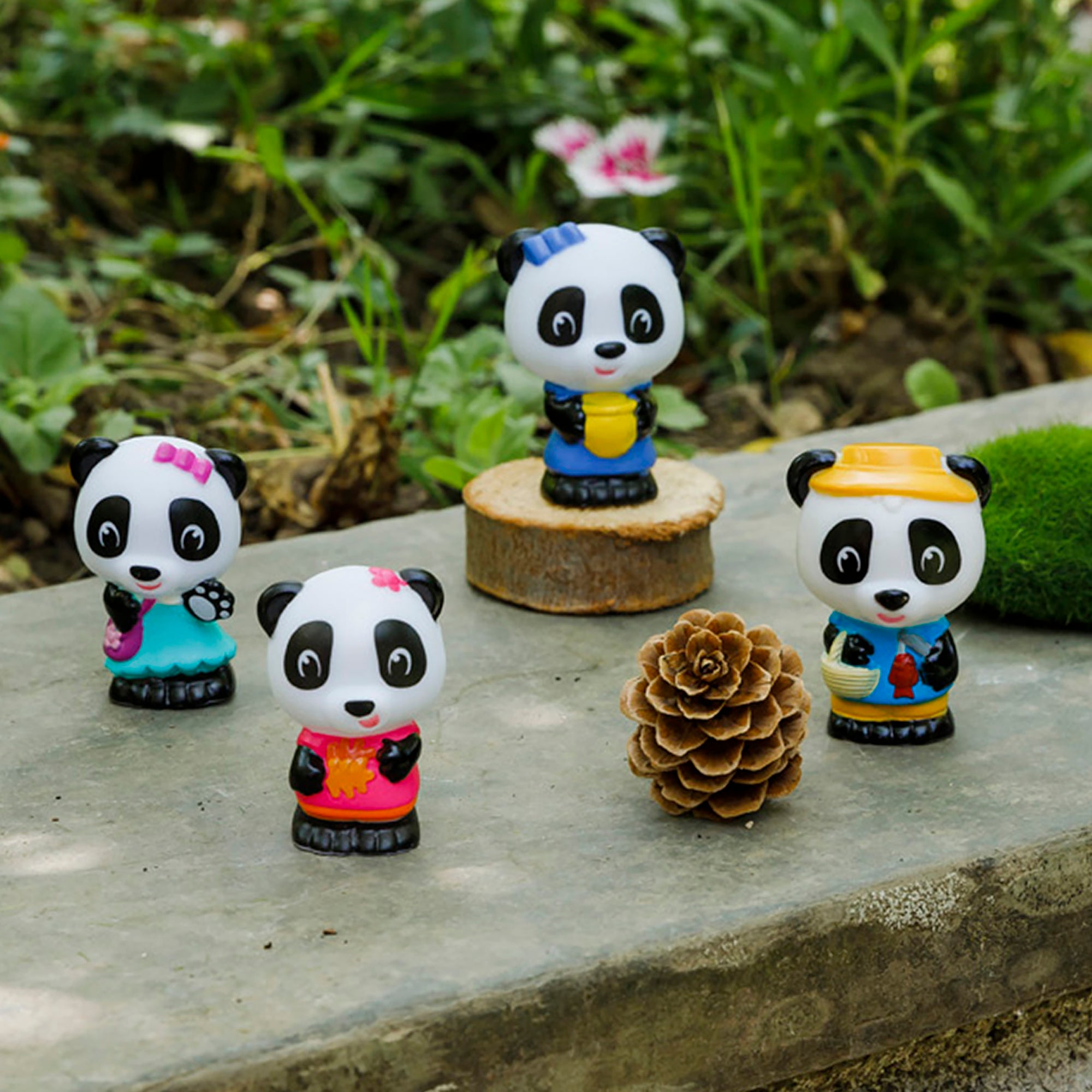 Alternative view of Timber Tots Panda Family Playset - 4 Lovable Characters