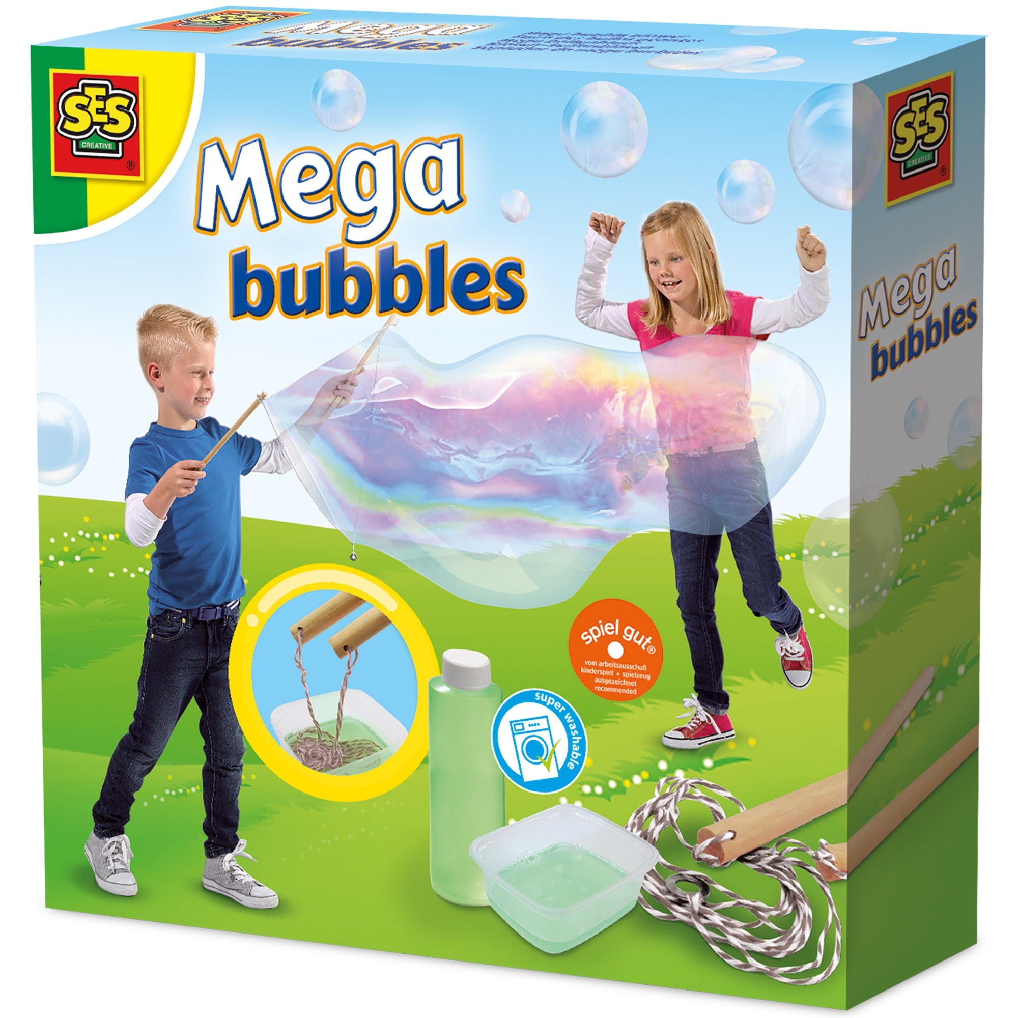 SES Creative Mega Bubbles Kit: Giant Outdoor Bubble-Making Set for Kids