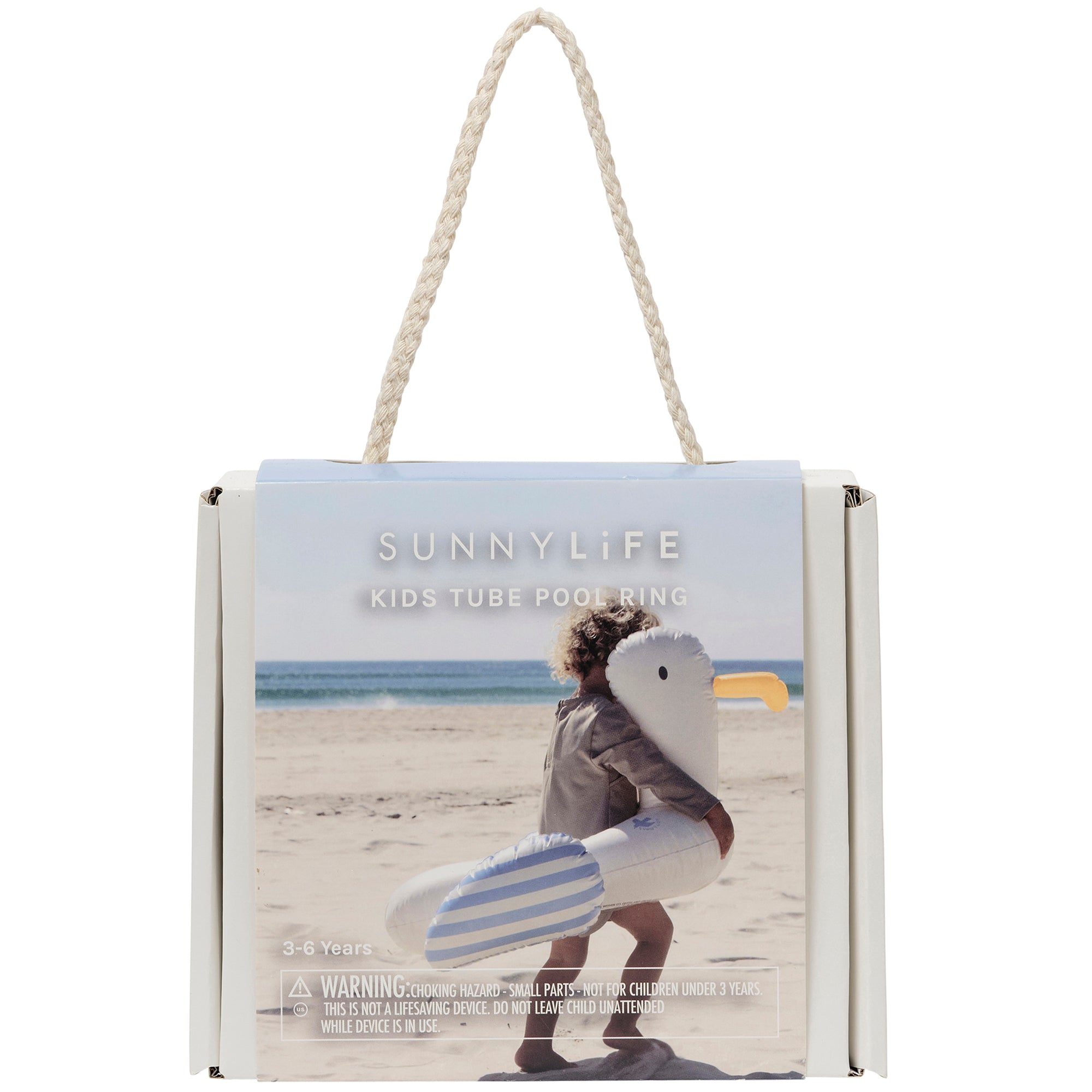 Alternative view of Sunnylife Sid The Seagull Inflatable Pool Ring - Blue Stripe