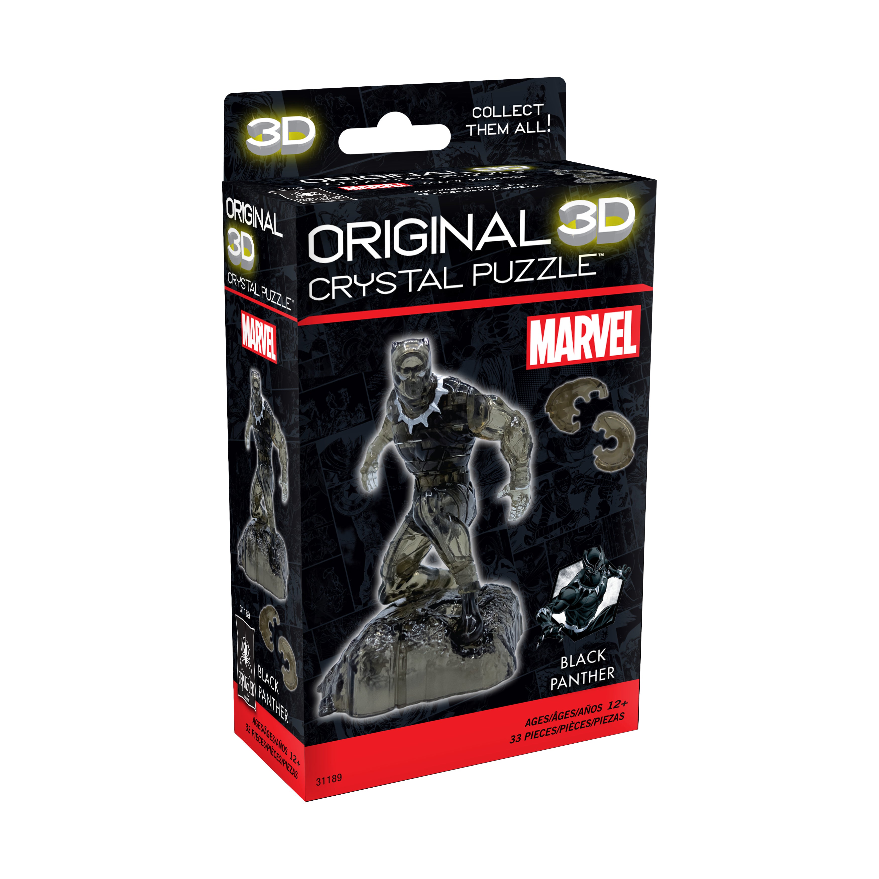 Alternative view of Marvel Black Panther 3D Crystal Puzzle - 33 Piece Set
