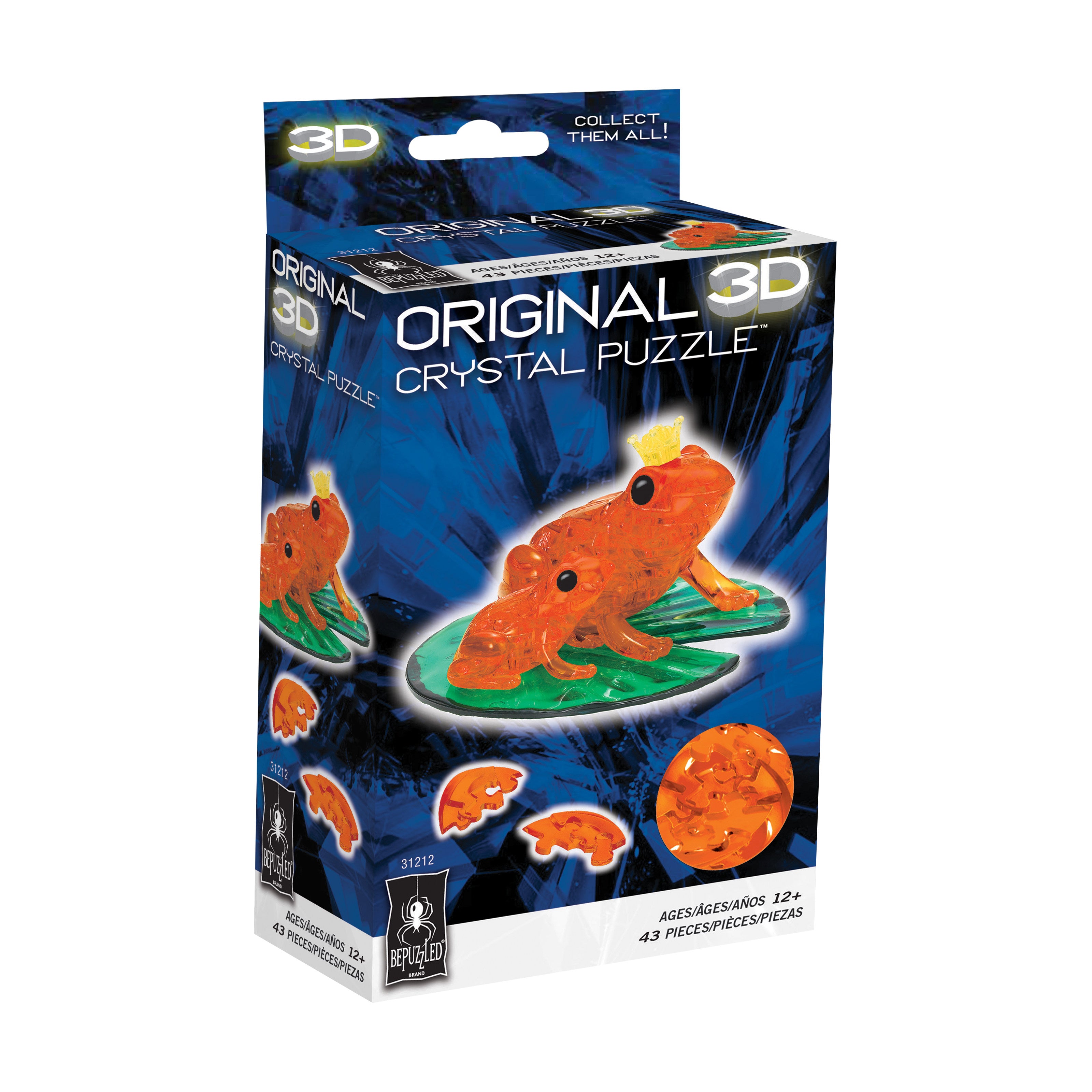 Frog Prince 3D Crystal Puzzle - Vibrant Orange, 43 Pcs - Image 2