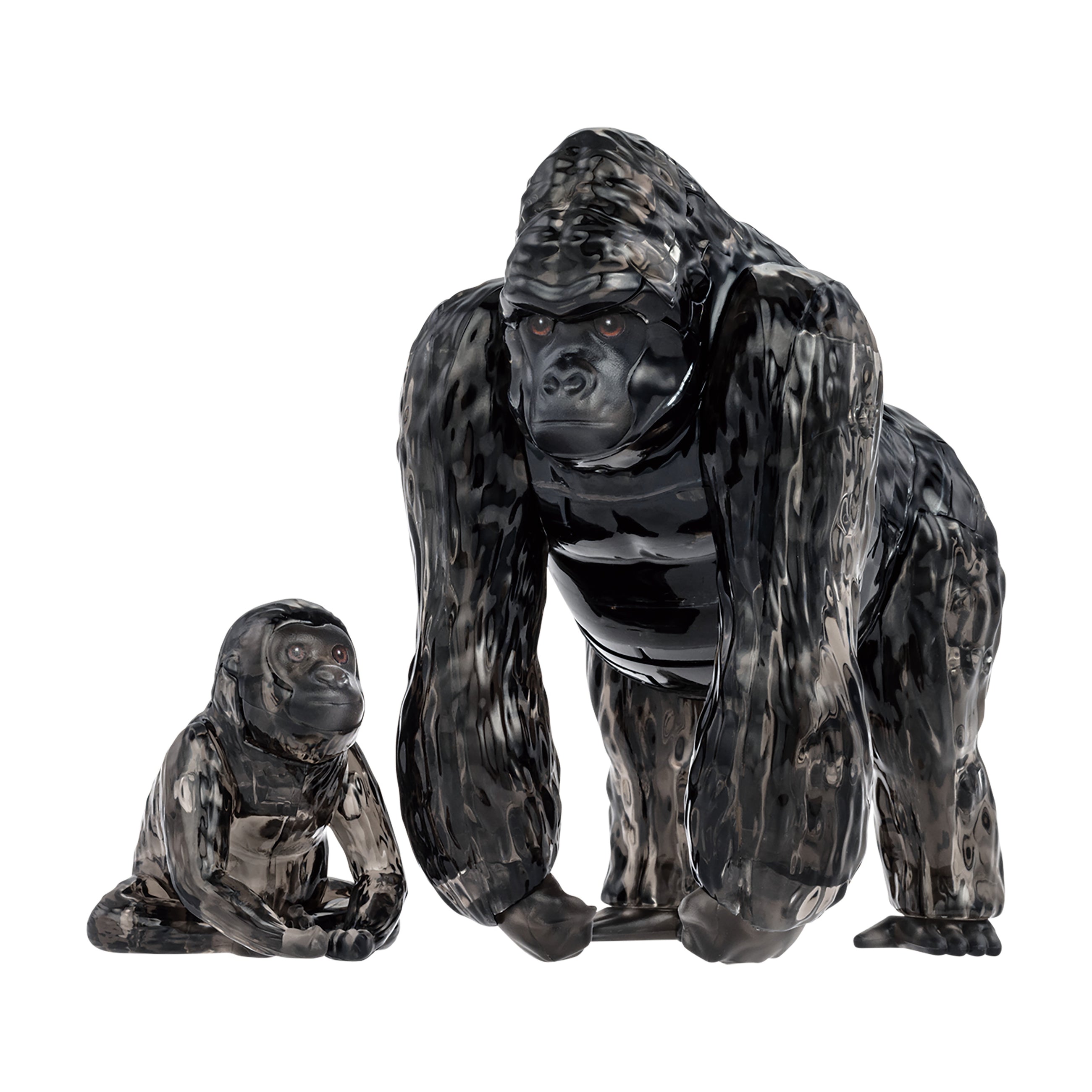 3D Crystal Puzzle - Gorilla and Baby (Black): 48 Pcs