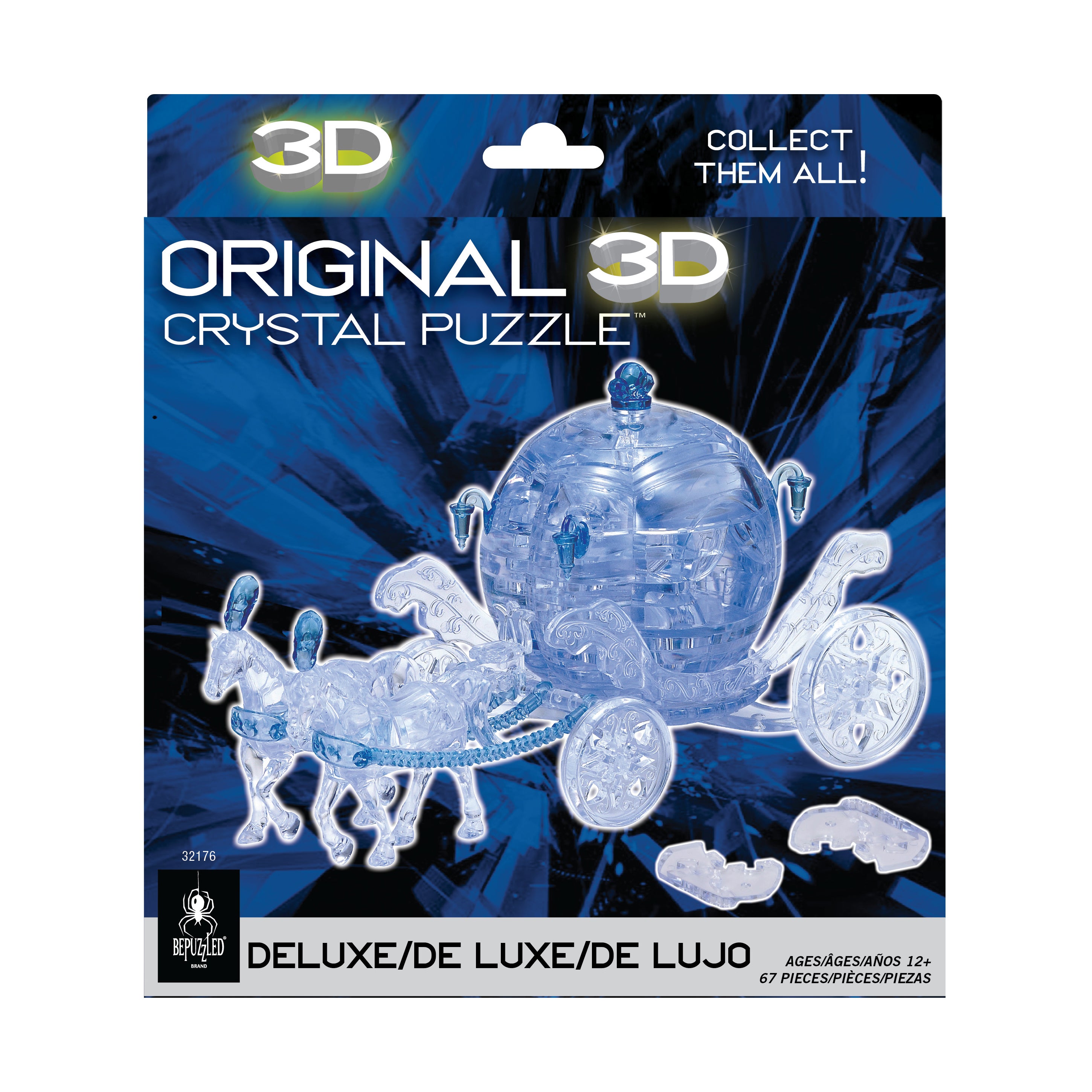 Majestic Blue Royal Carriage 3D Crystal Puzzle - 67 Pieces - Image 5