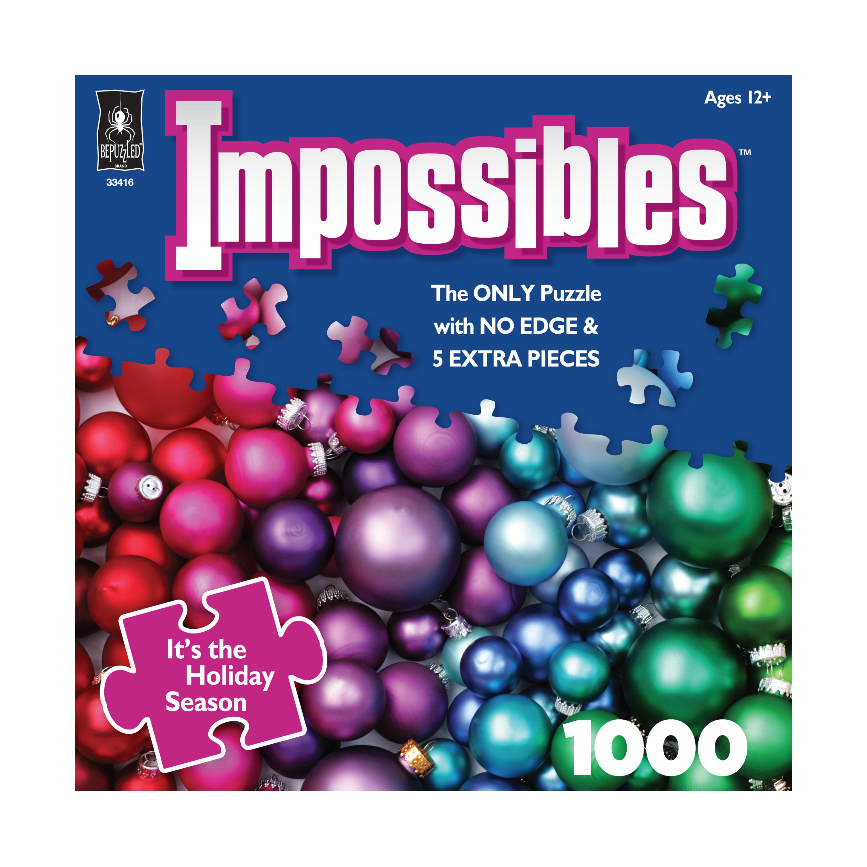 Alternative view of University Games Christmas Rainbow Gradient Impossible Jigsaw Puzzle - 1000 pc