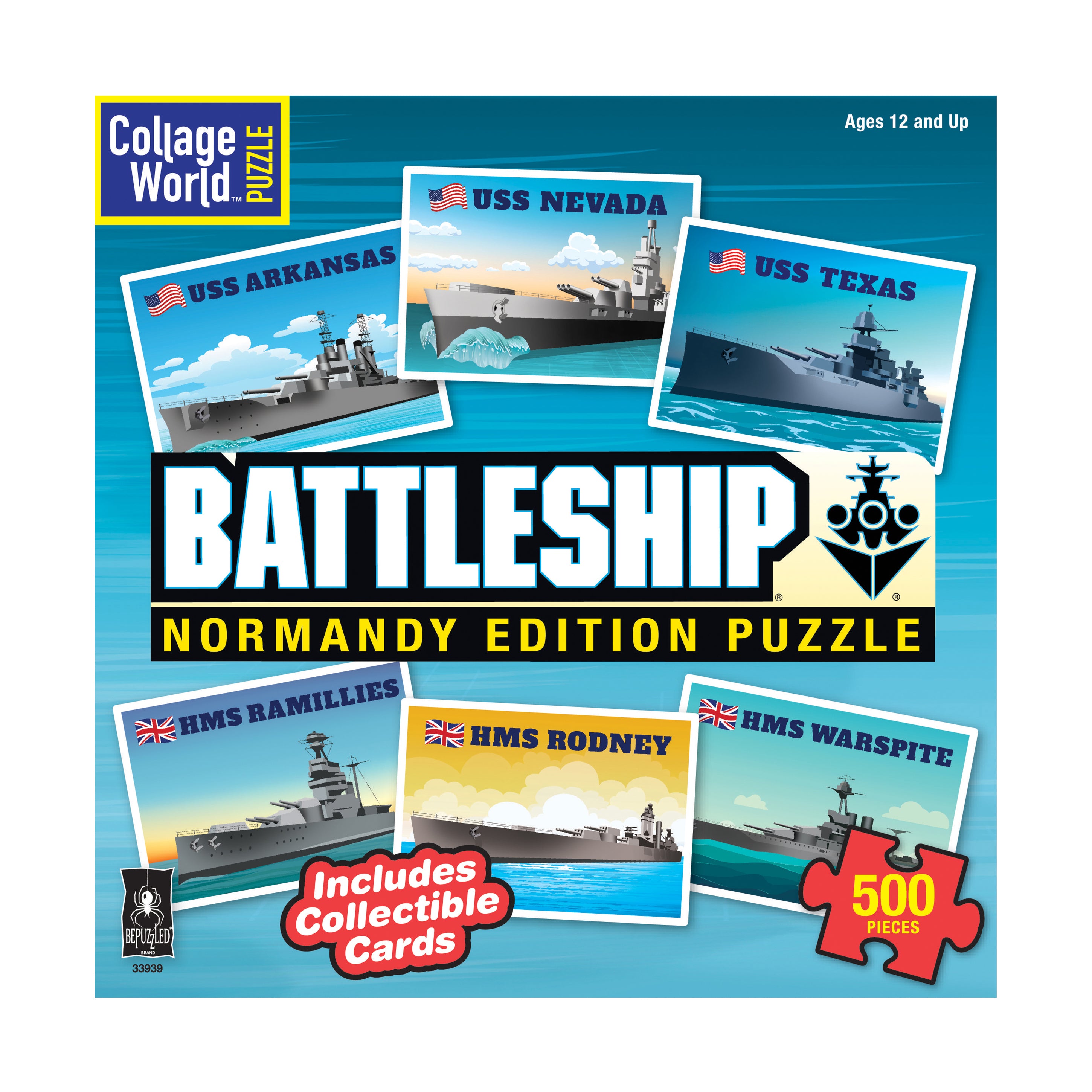 Alternative view of Collage World Battleship Normandy Edition Jigsaw Puzzle - 500 pc