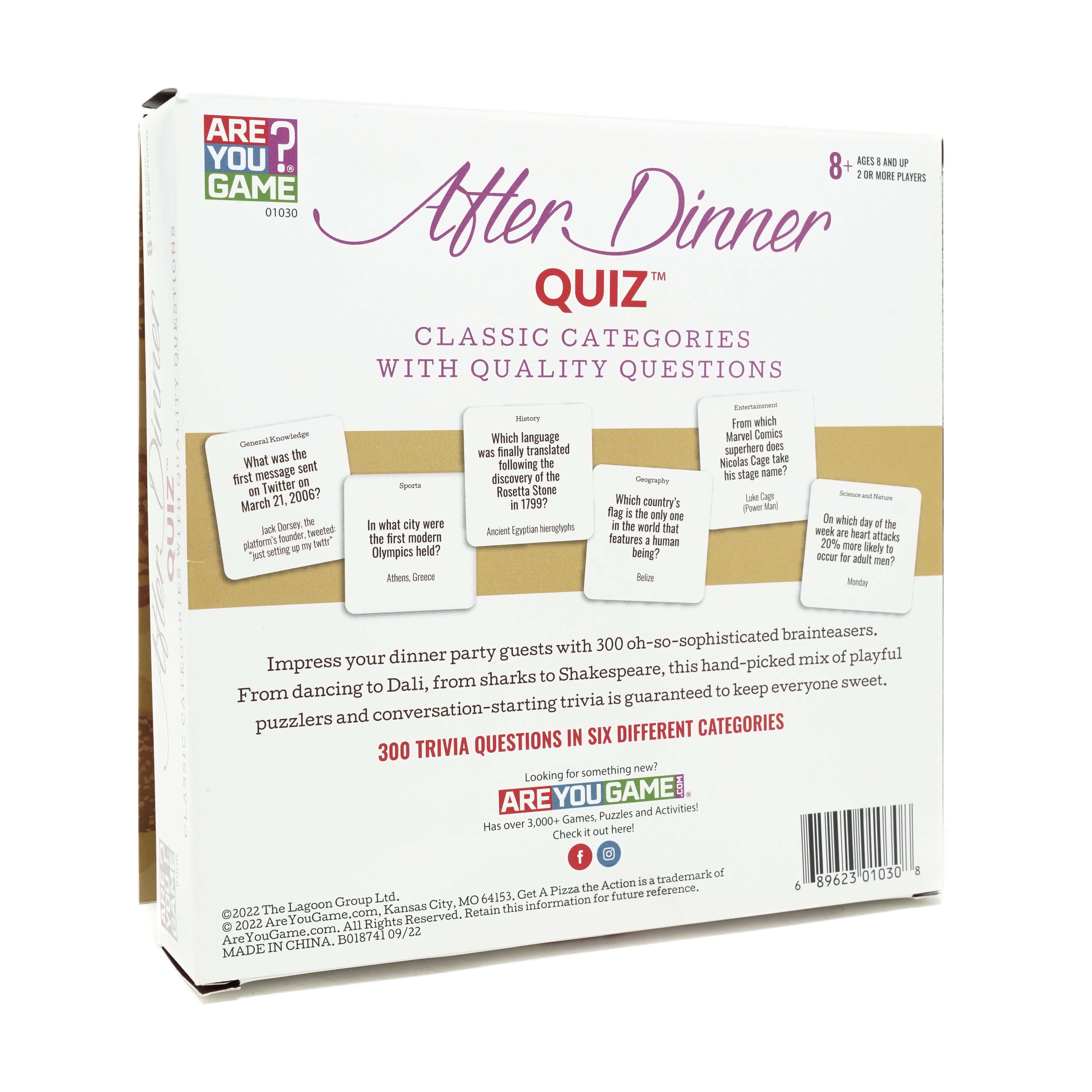 Alternative view of After Dinner Quiz Deluxe Trivia Game Box