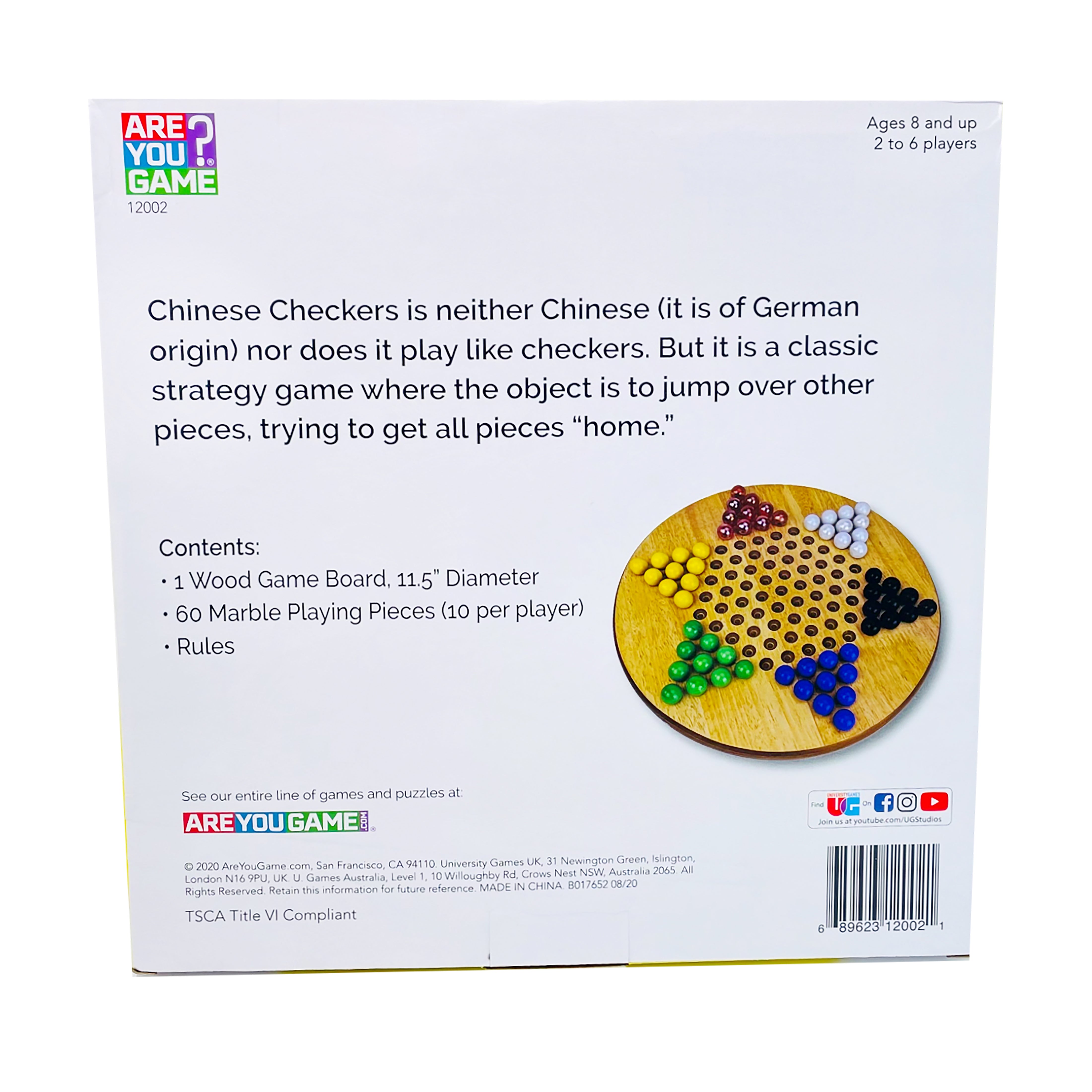 Classic Wooden Chinese Checkers Board Game with Glass Marbles - Image 3