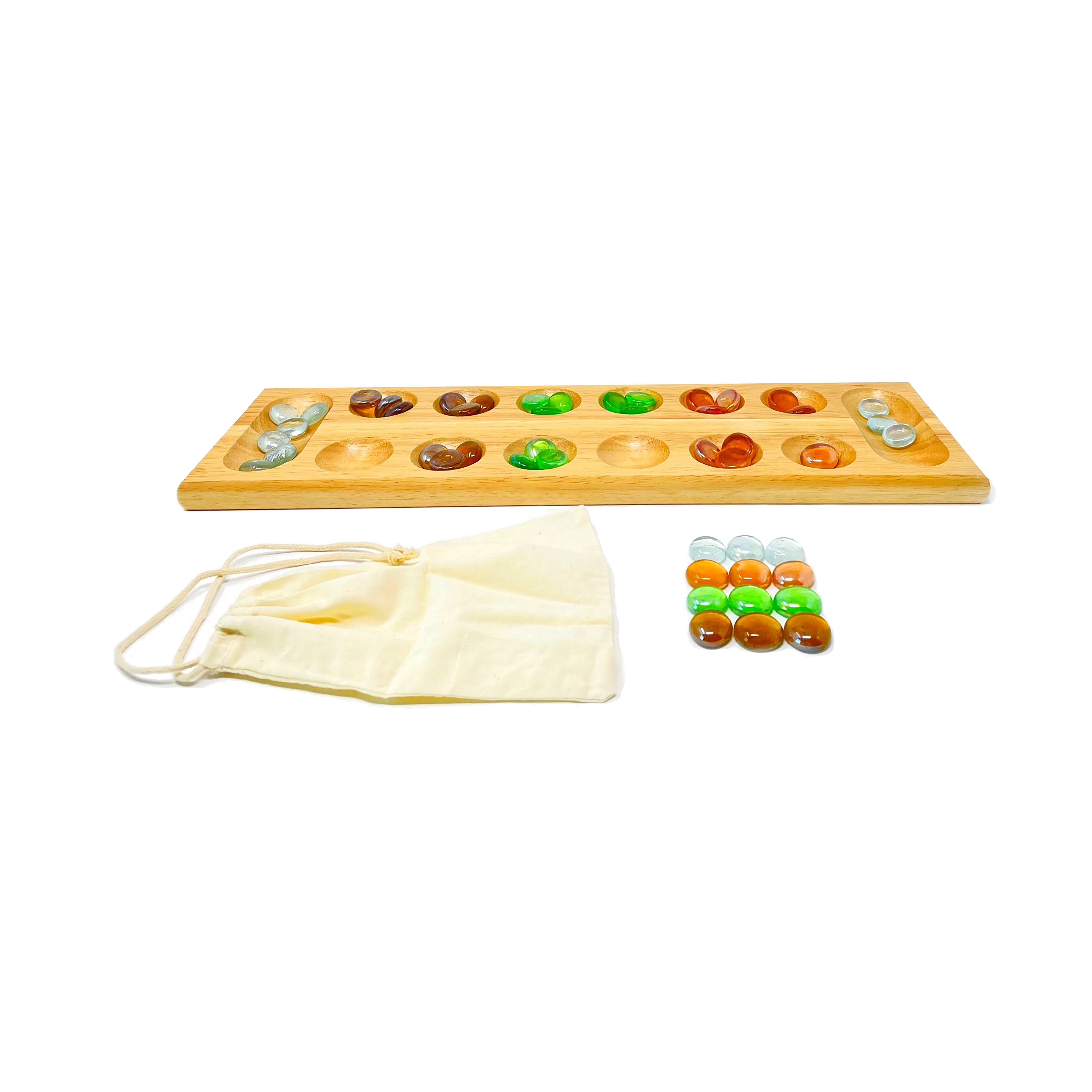 Ancient Strategy Mancala Game with Solid Wood Board - Image 4