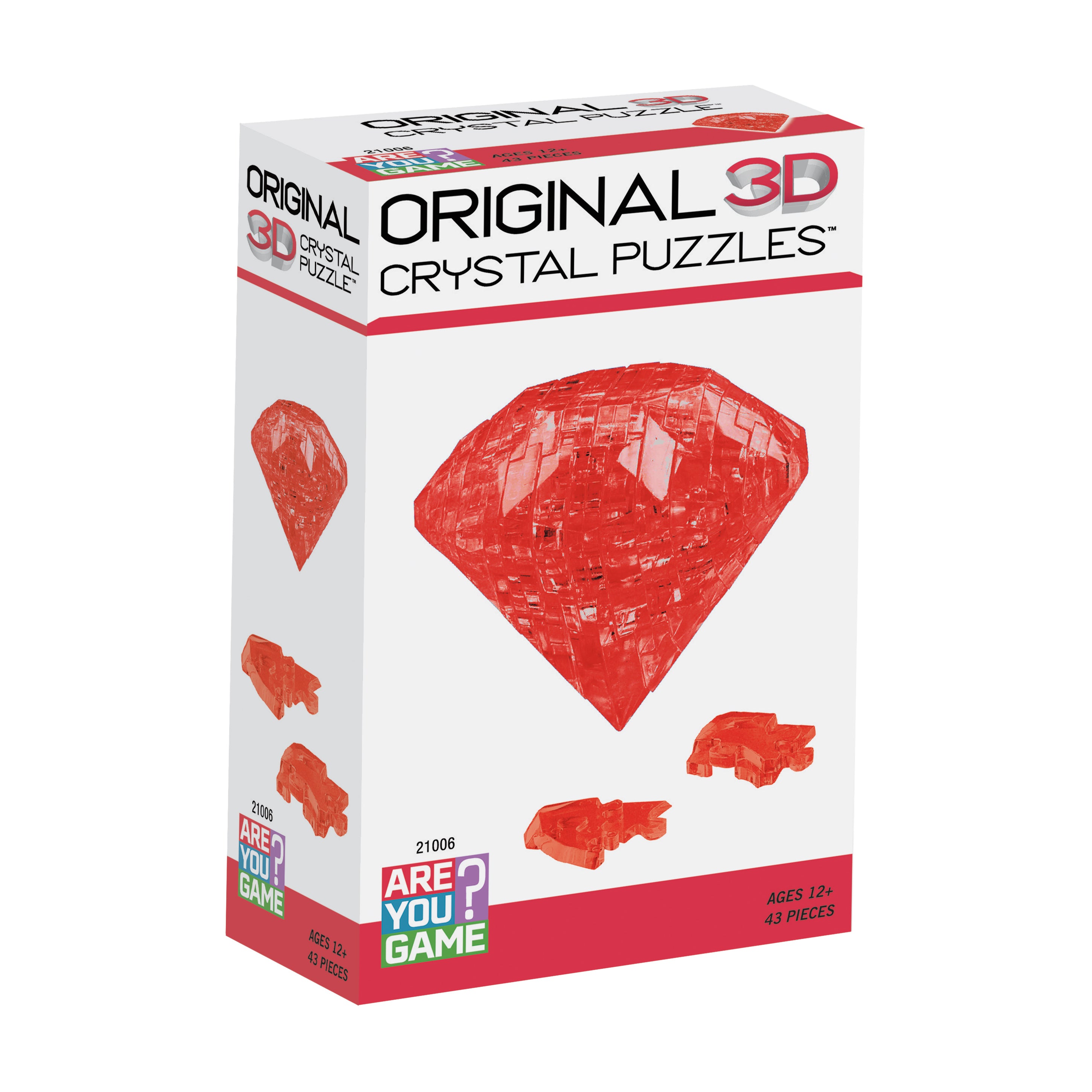 Radiant Ruby 3D Crystal Puzzle - Challenge Your Mind, 43 Pieces - Image 2