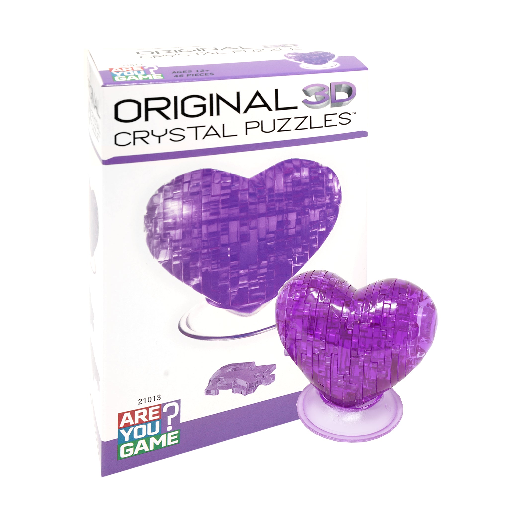 Enchanting Heart-Shaped Purple 3D Crystal Puzzle - 46 Pcs - Image 3