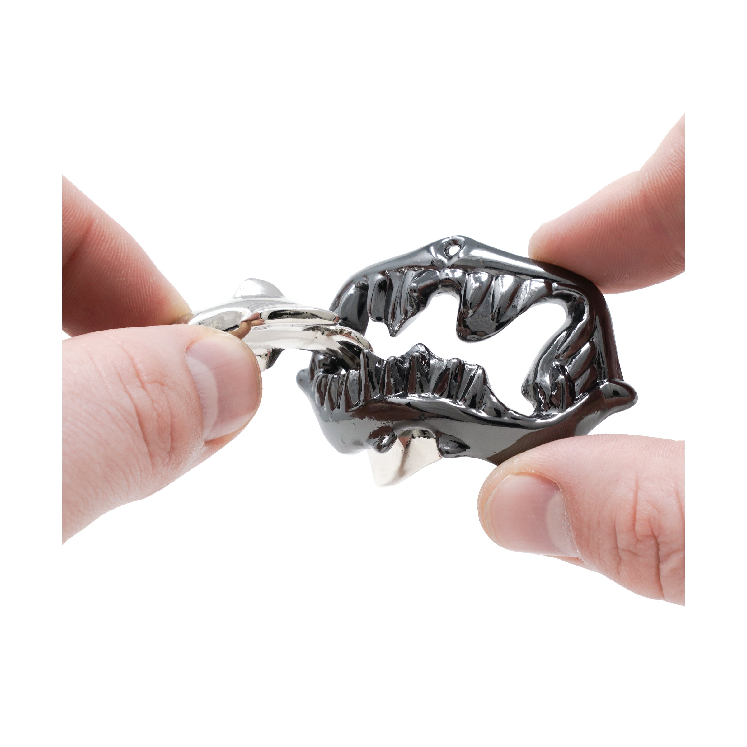 Hanayama Level 1 Cast Metal Shark Puzzle - Brain Teaser - Image 5