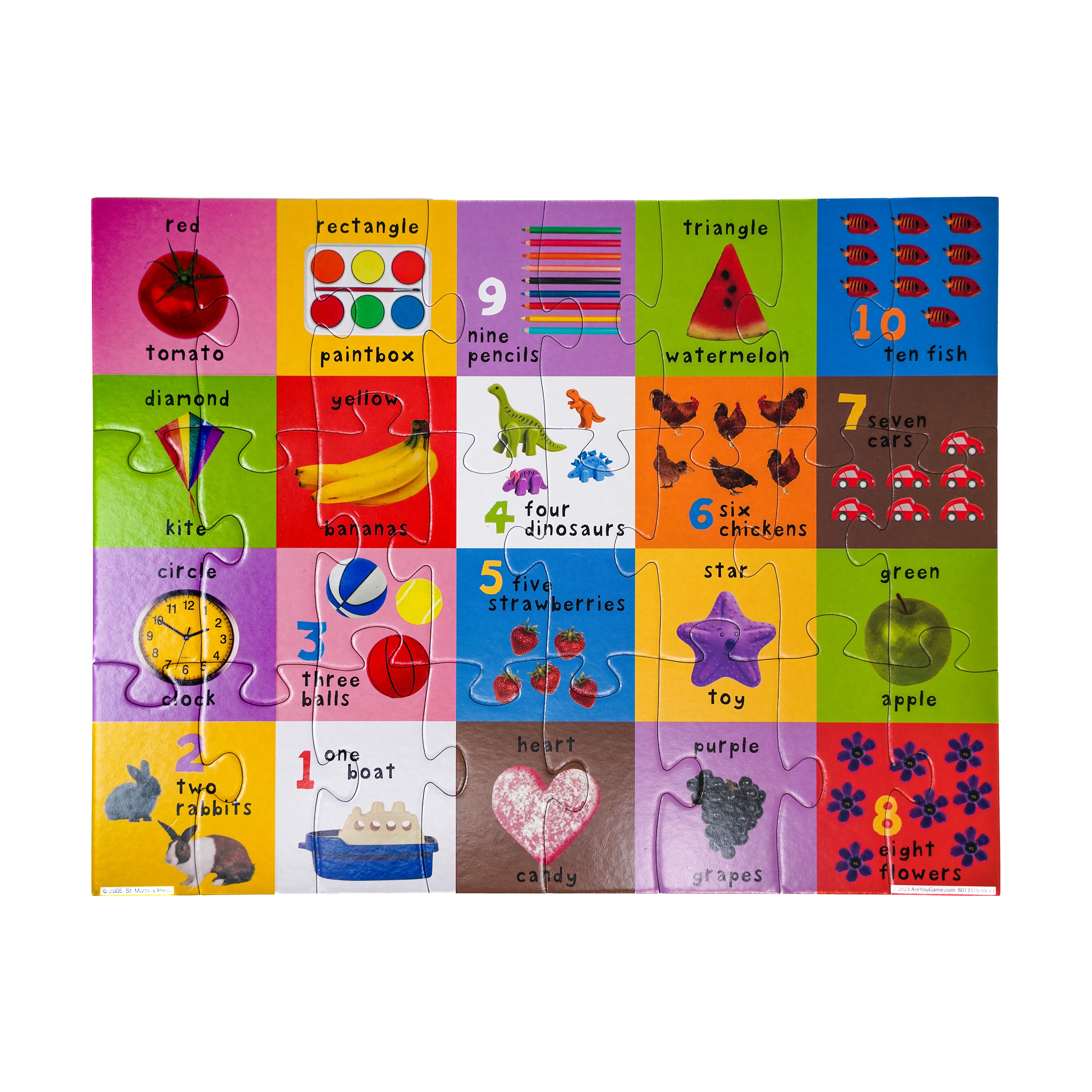 AreYouGame.com First 100 Puzzle Tin - Numbers, Colors, Shapes - 24 Pcs - Image 5