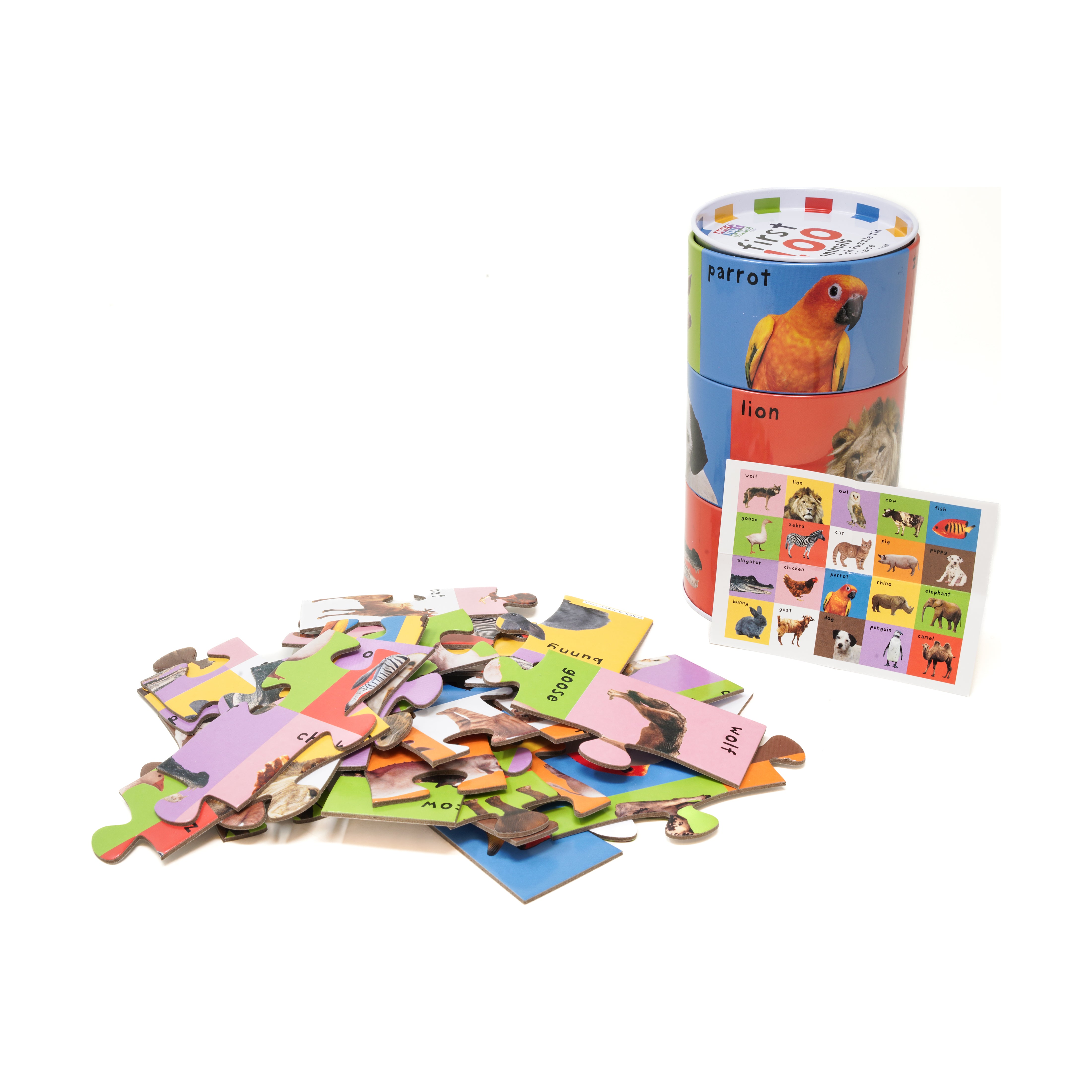 Priddy First 100 Animals 24 Pc Mix & Match Puzzle Tin - Image 3