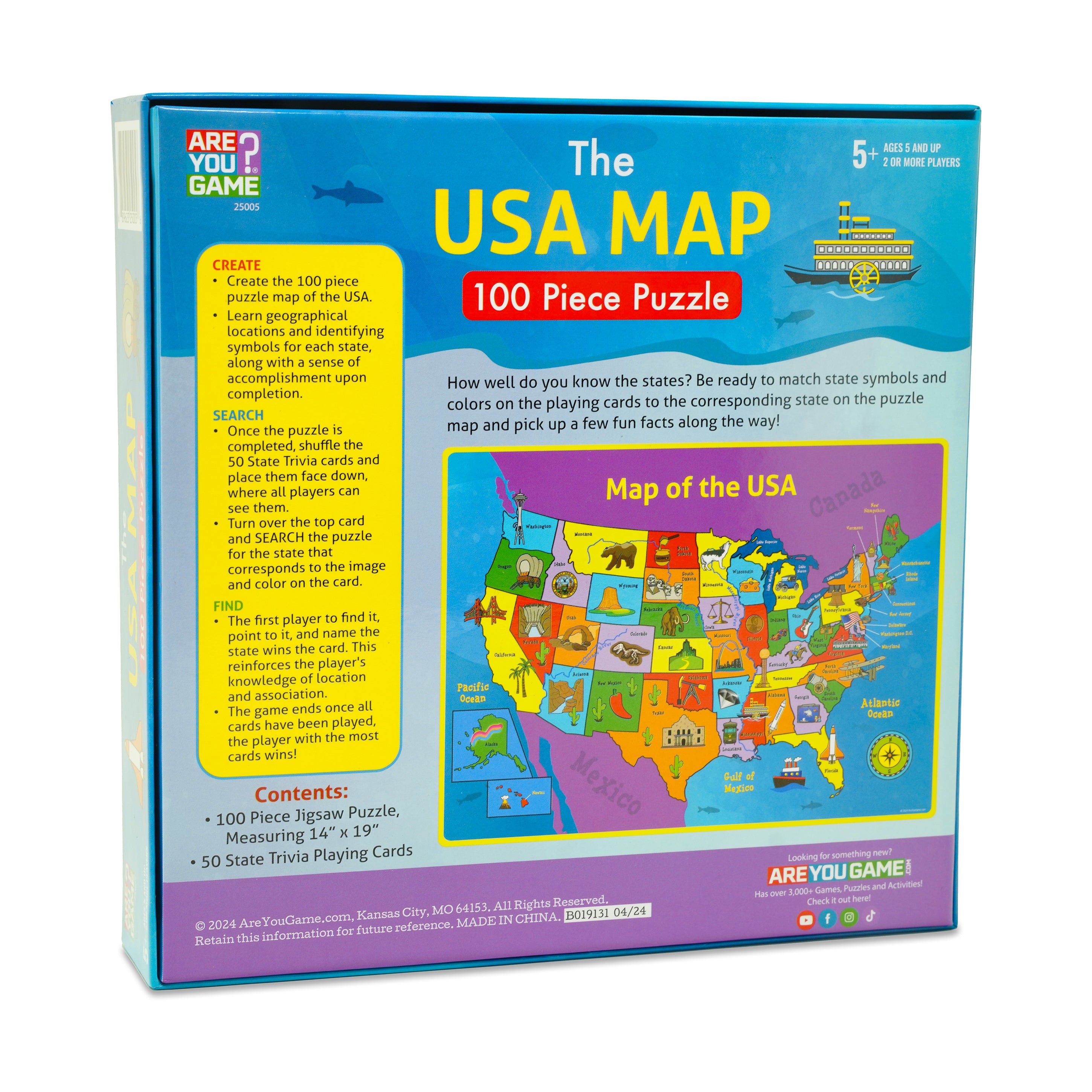 Interactive USA Map and State Trivia Puzzle – 100 pc - Image 2