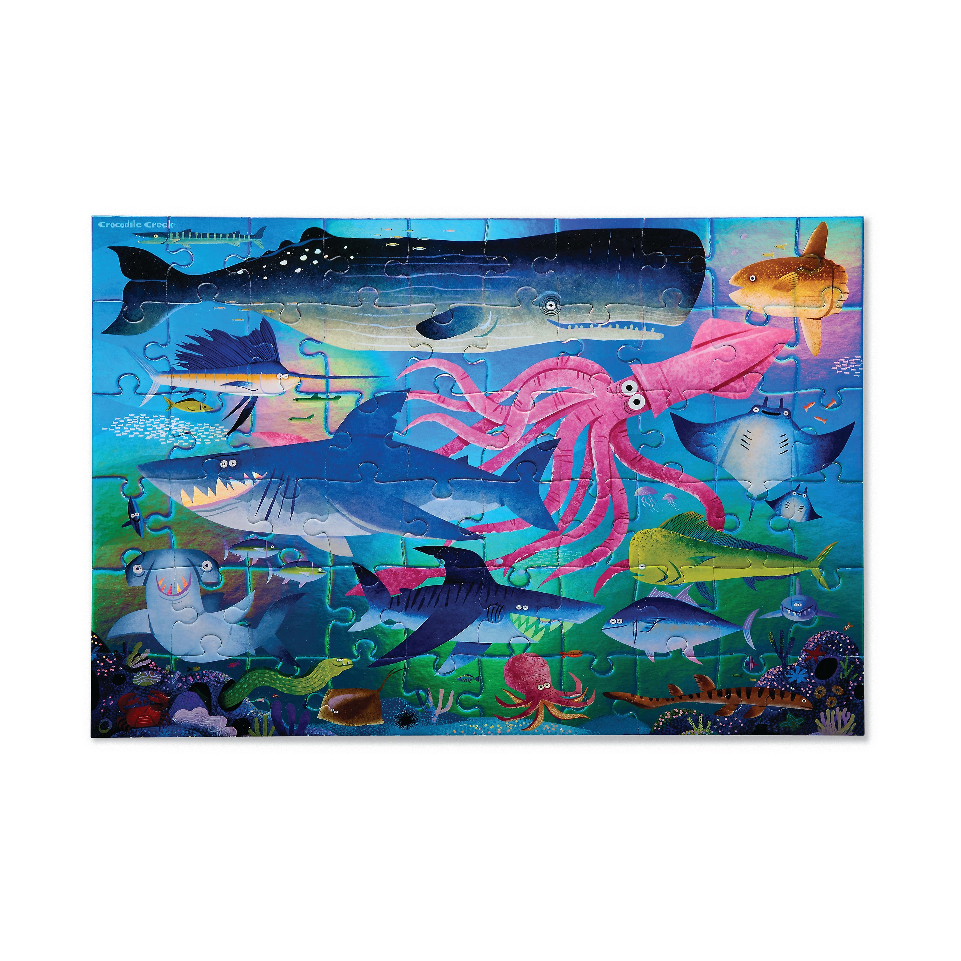 Crocodile Creek Shimmering Sharks Holographic Jigsaw Puzzle - 50 pc - Image 2