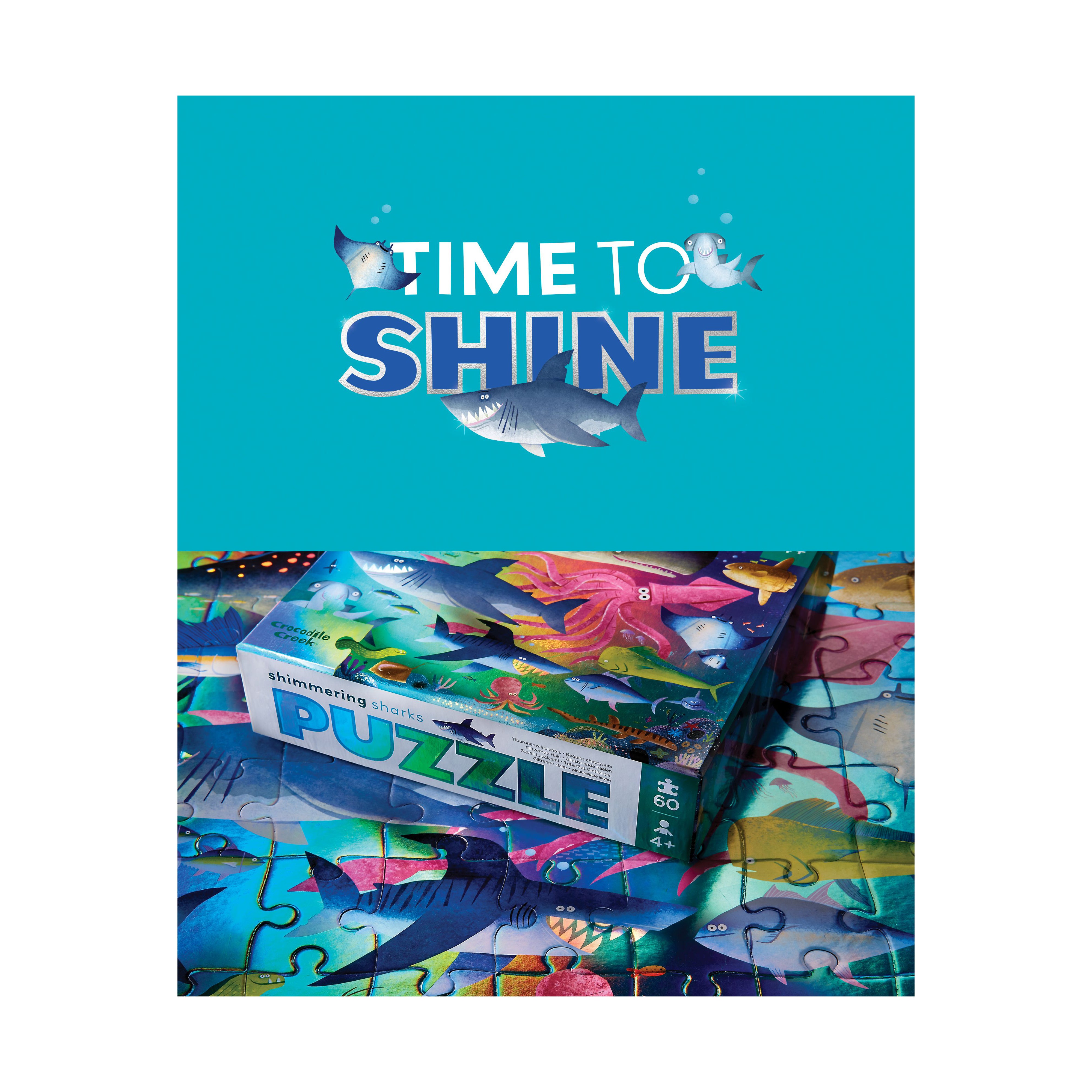 Crocodile Creek Shimmering Sharks Holographic Jigsaw Puzzle - 50 pc - Image 4