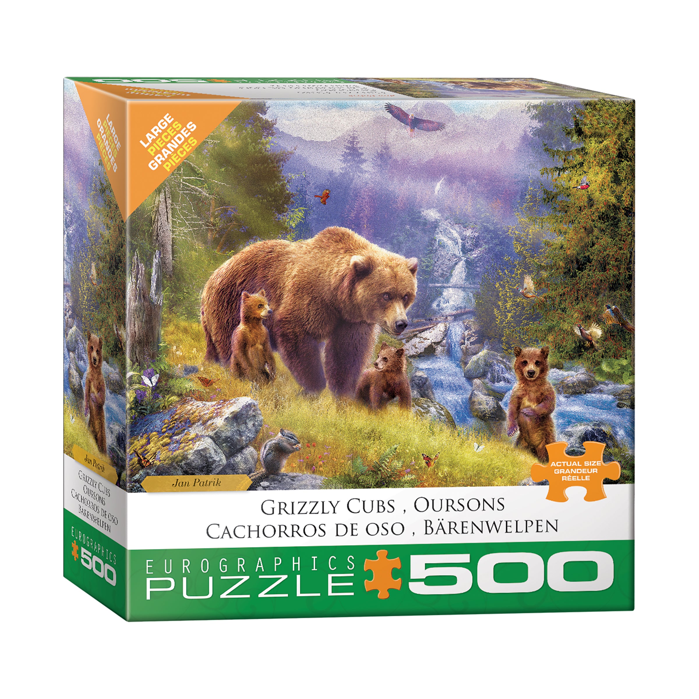 Jan Patrik Enchanted Forest Grizzly Cubs Jigsaw Puzzle - 500 pcs - Image 2