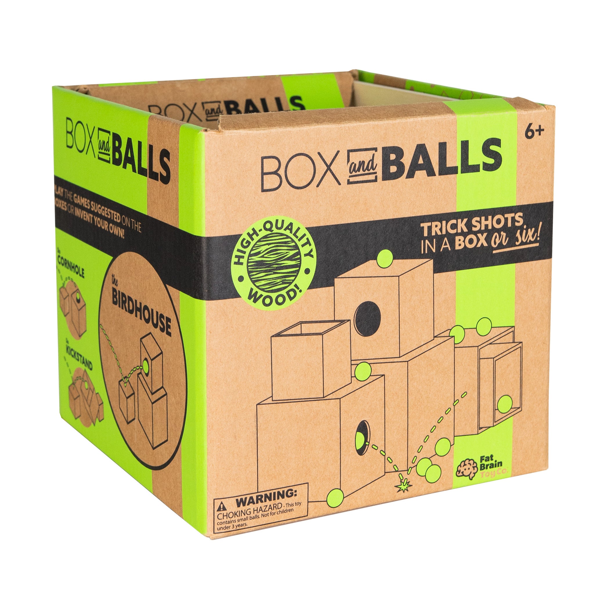 Alternative view of Box and Balls - Classic Wooden Trick Shot Game
