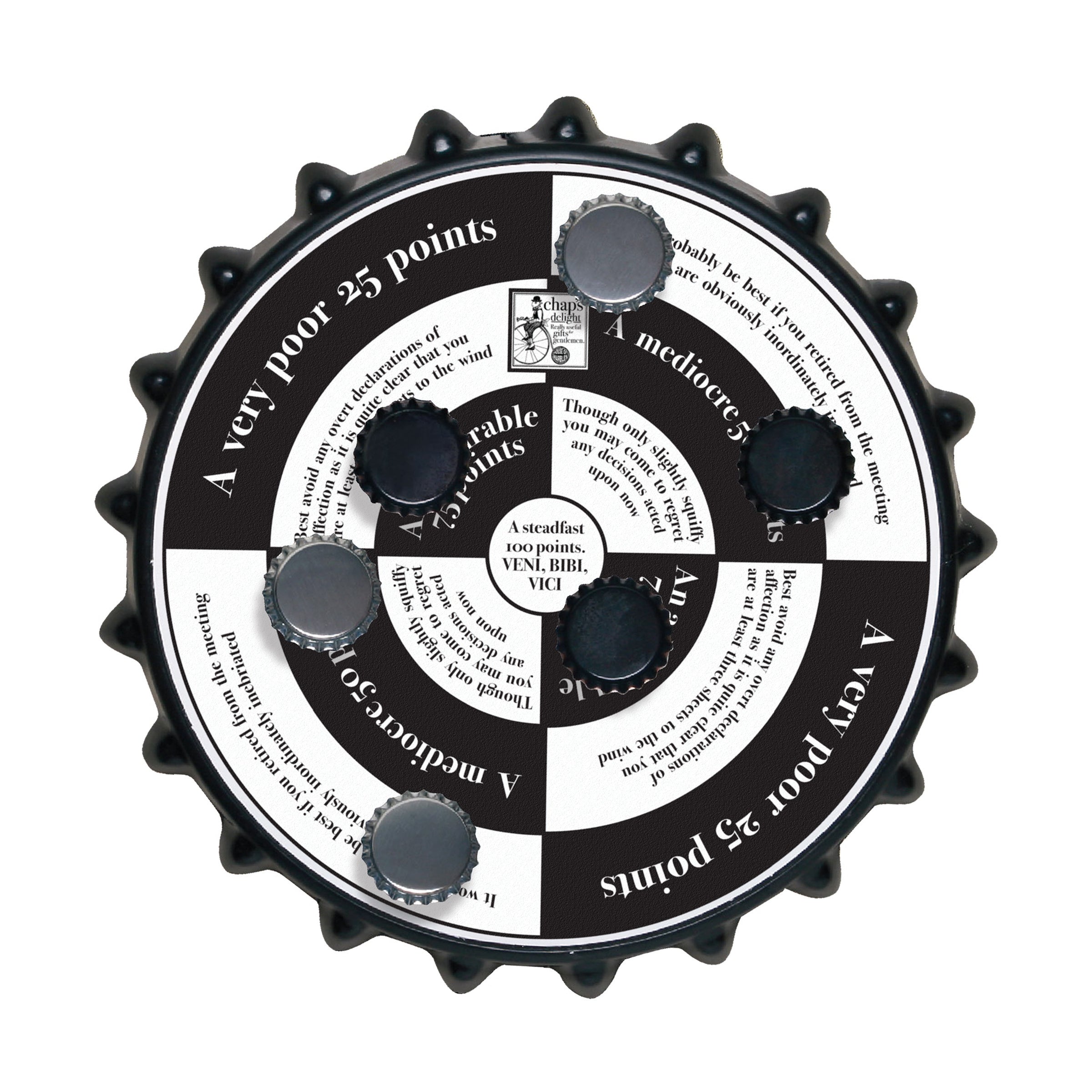 Alternative view of Bottle-Top Bull's-Eye: Magnetic Cap-Toss Party Game