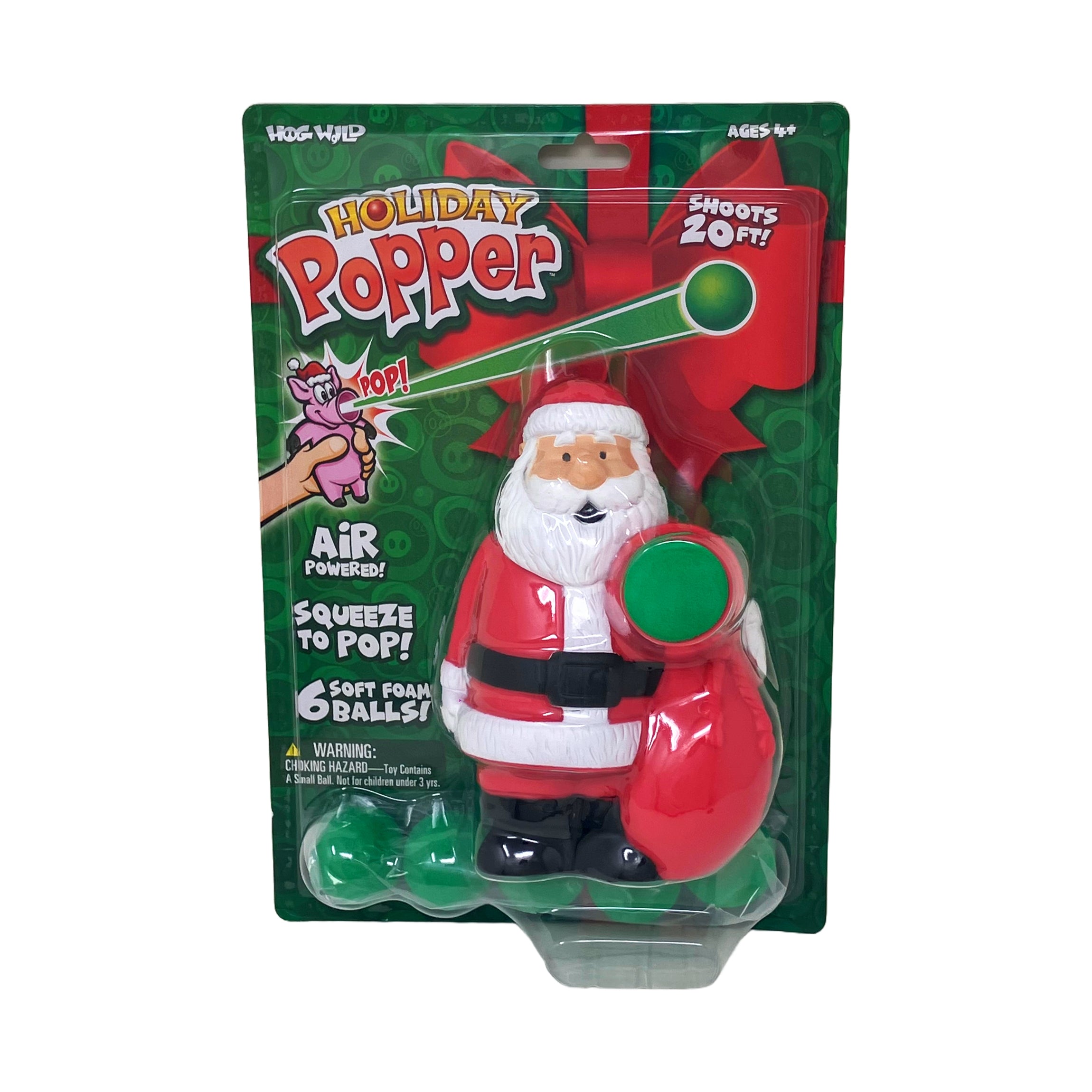 Hog Wild Santa Holiday Popper - Festive Foam Ball Launcher