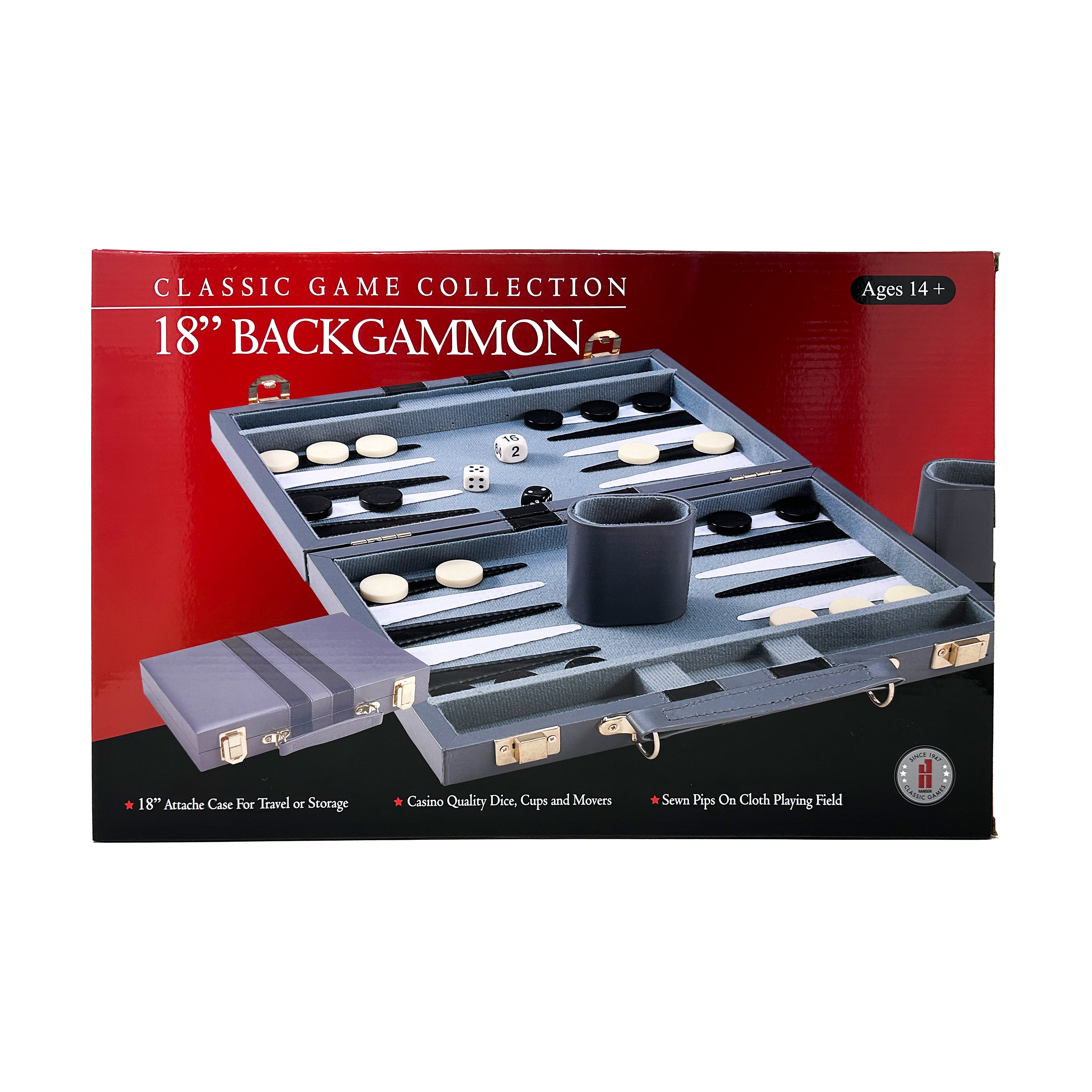 Alternative view of Classic Game Collection 18" Deluxe Backgammon Set