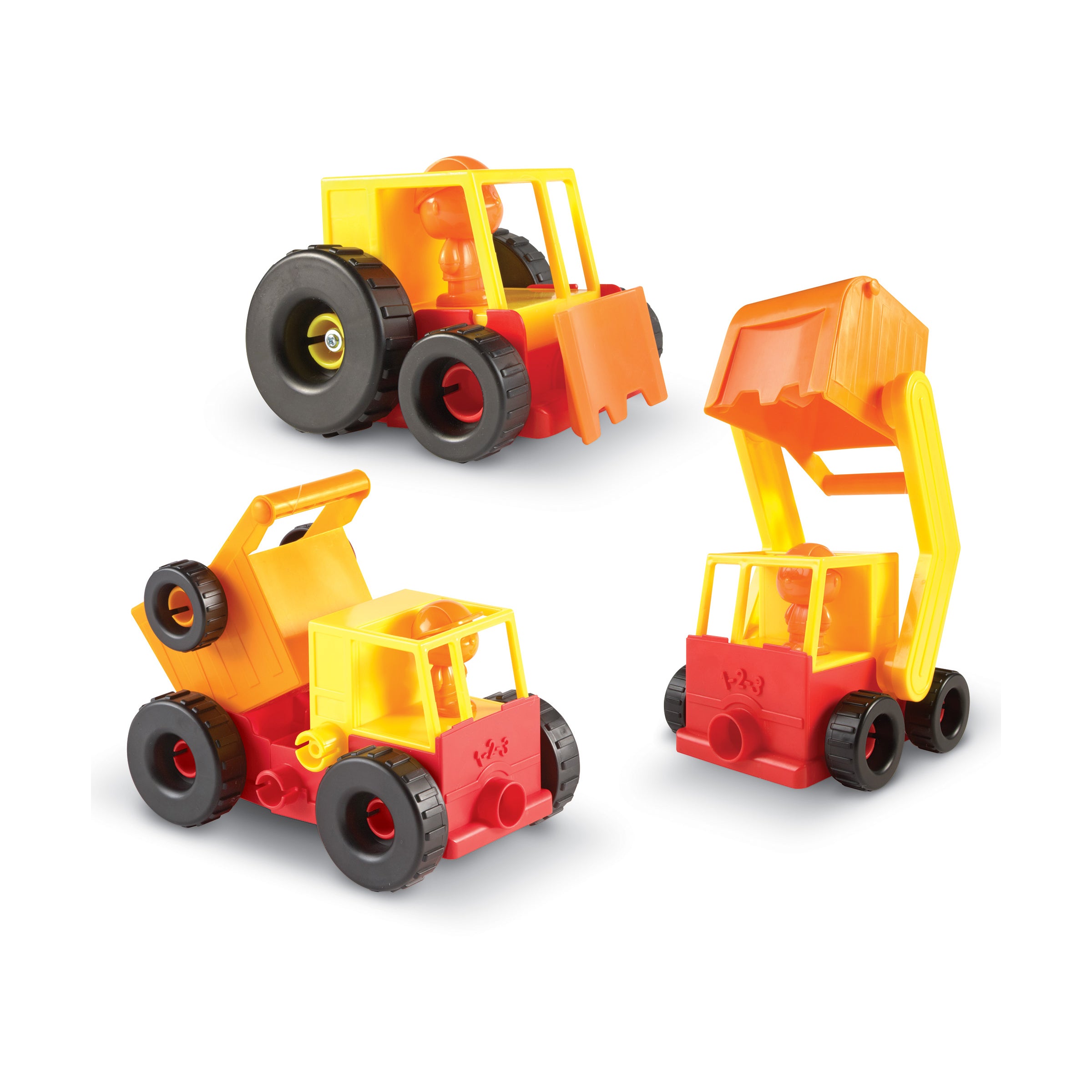 Alternative view of 1-2-3 Build It! Construction Crew 16-Piece Playset - Durable Snap-Together Construction Toys