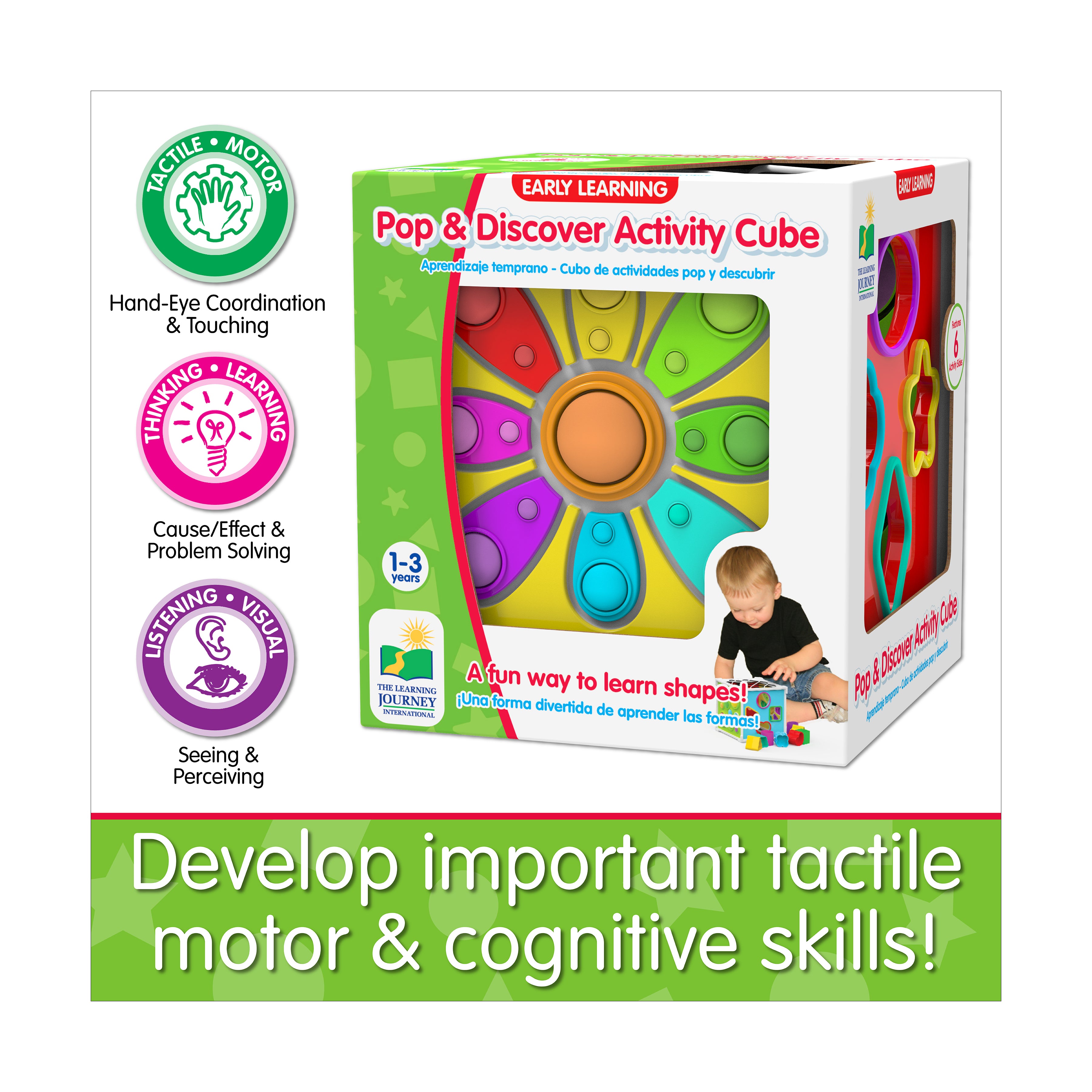 Early Learning Pop & Discover Activity Cube - Multisensory Exploration Toy - Image 5