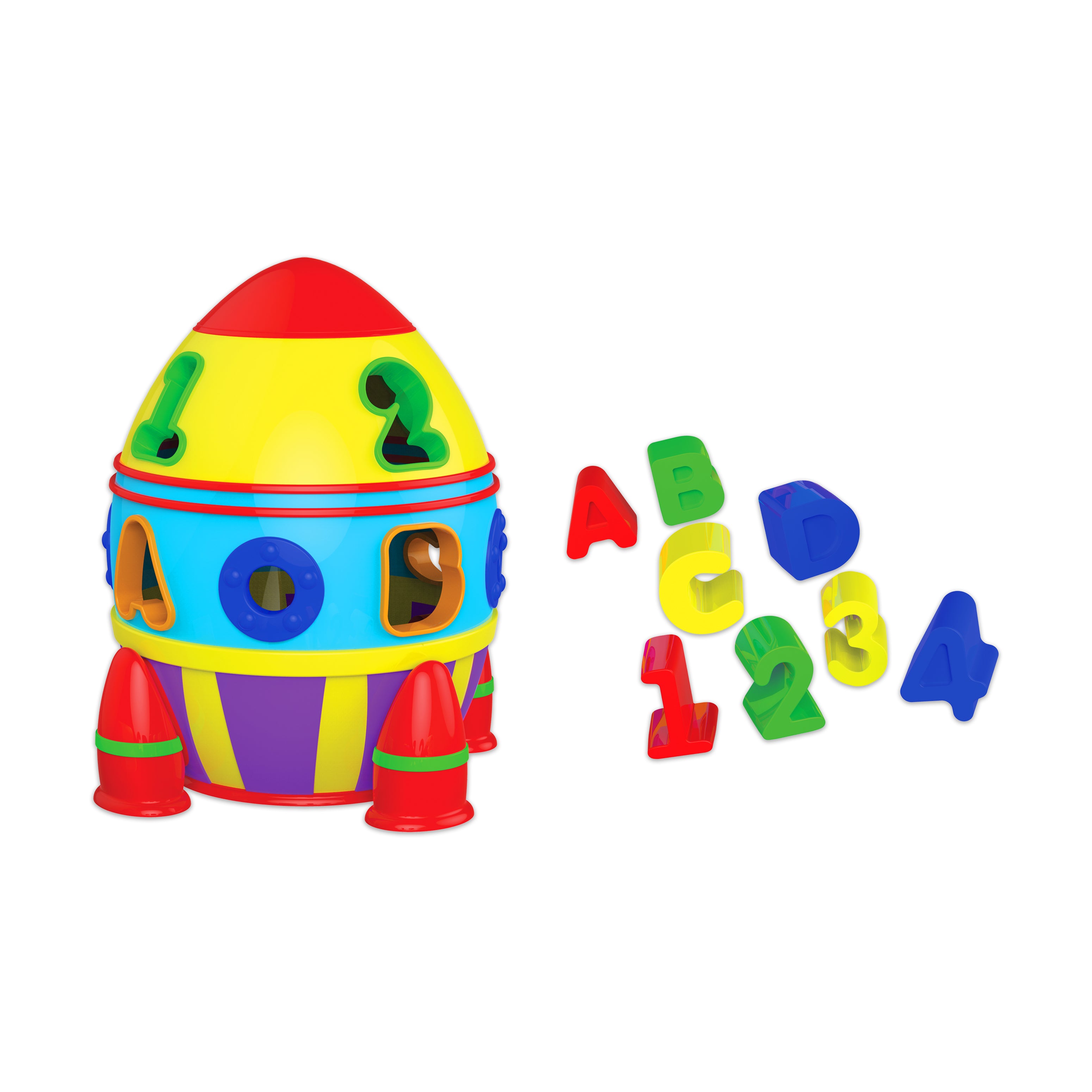 Alternative view of Early Learning Rocket Shape Sorter - Multicolor