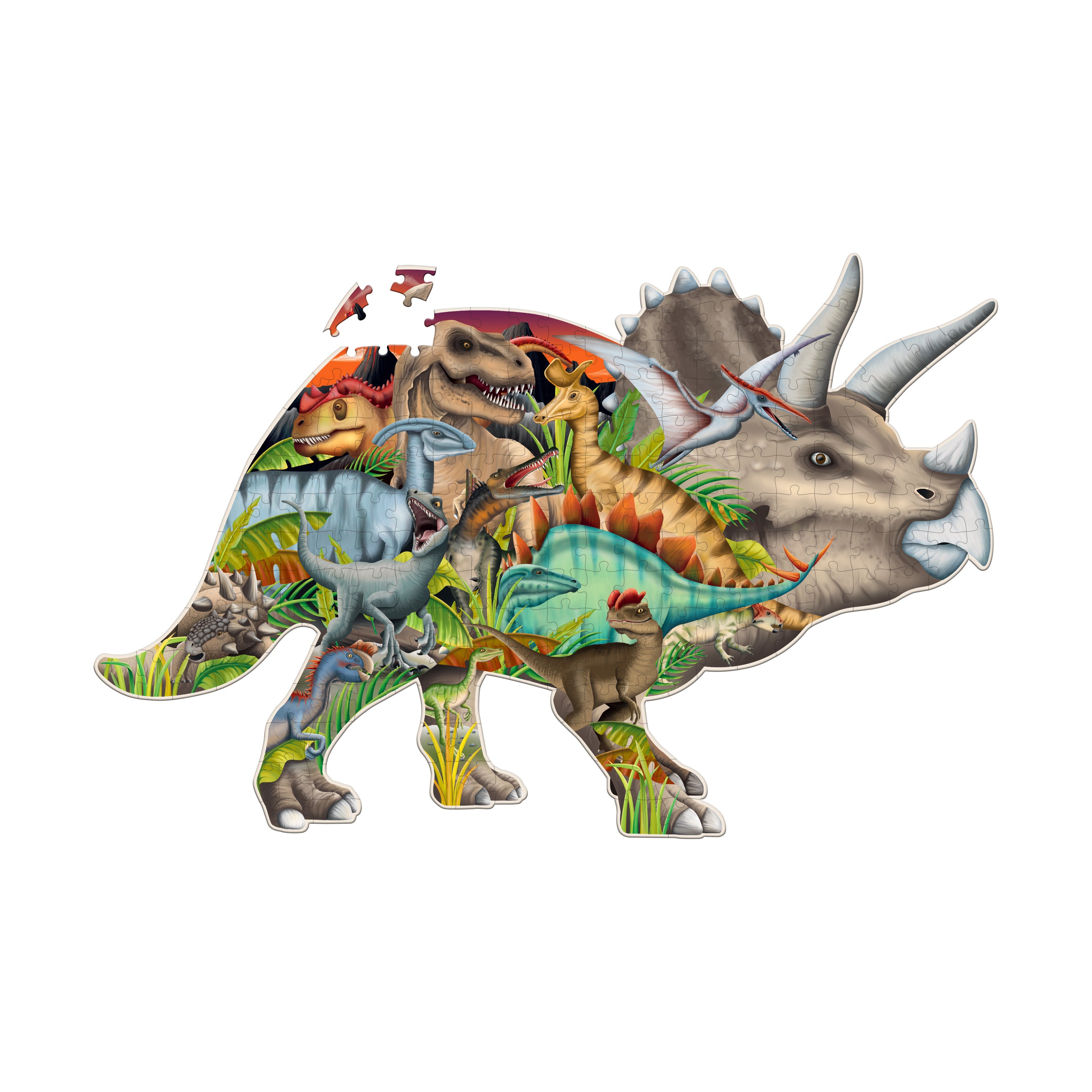 Alternative view of Wildlife World Triceratops-Shaped Dinosaur Puzzle - 200 pcs