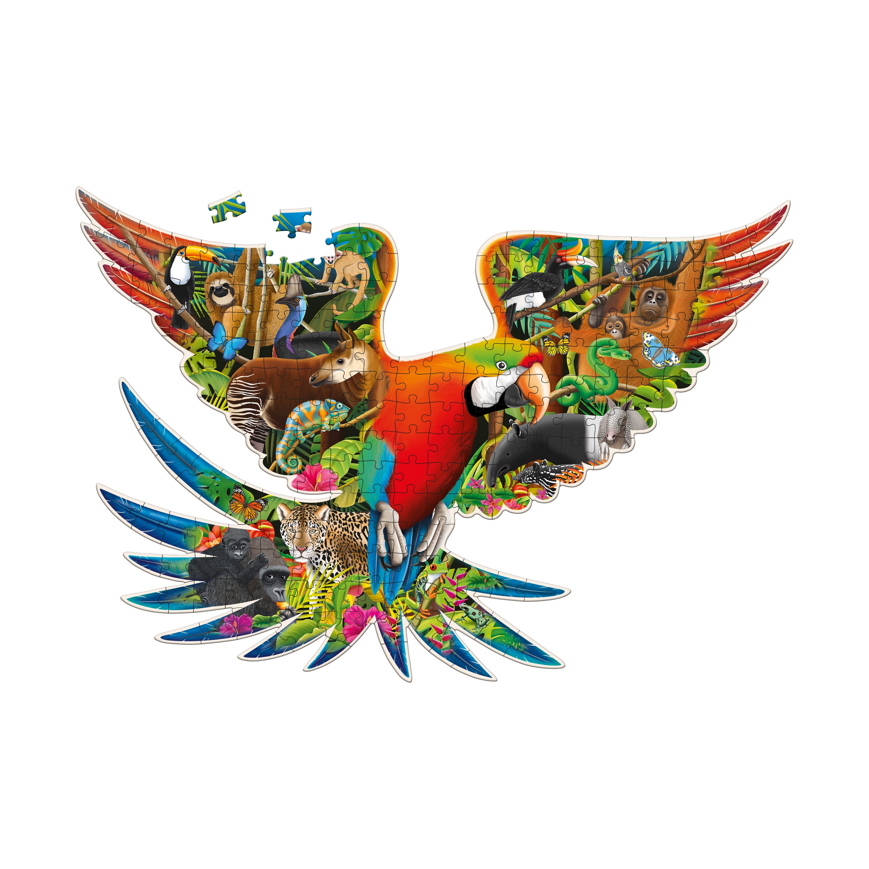 Alternative view of Wildlife World Rainforest Parrot Shaped Jigsaw Puzzle - 200 pcs