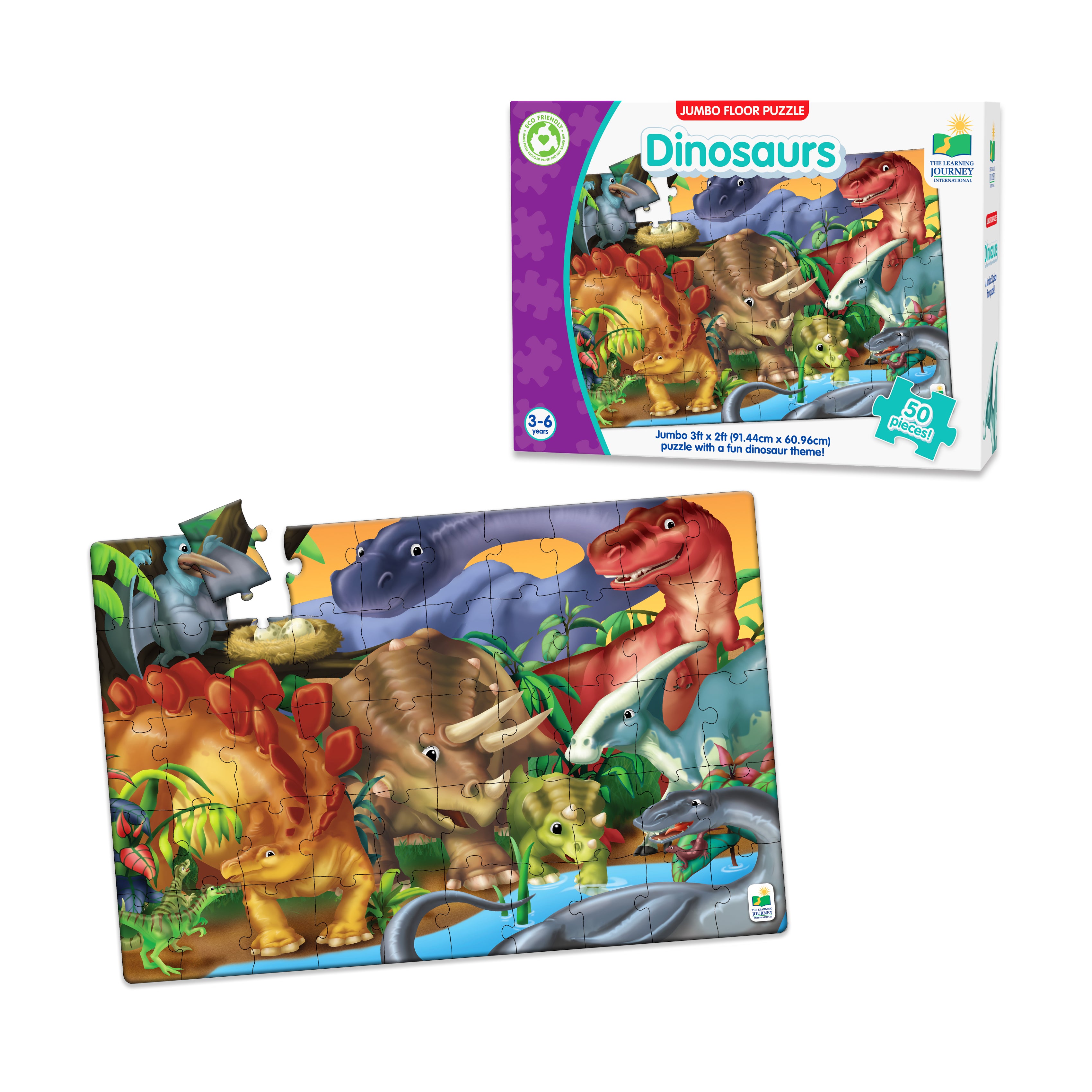 Dinosaur Expedition 50-Piece Jumbo Floor Puzzle - Image 3